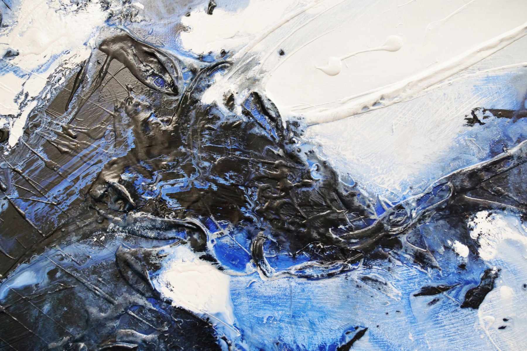 Sorrento Rapture 190cm x 100cm Paynes Grey White Textured Abstract Painting (SOLD)