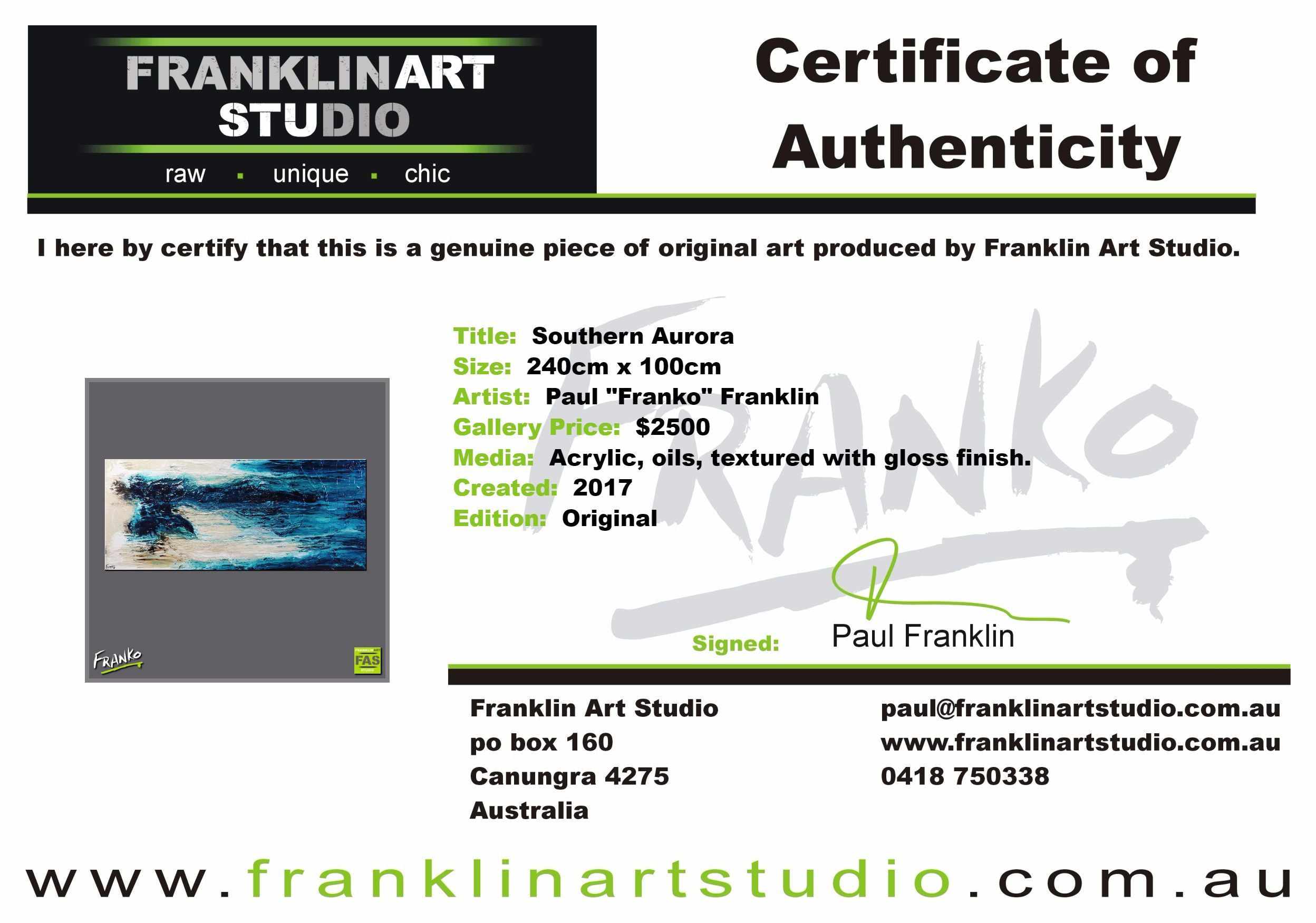 Southern Aurora 240cm x 100cm Turquoise Abstract Painting (SOLD)-abstract-[Franko_Artist]-[The_Block]-[Dream_Homes]-[ideas]-[Grand_Designs]-[Art_Lover]-Franklin Art Studio