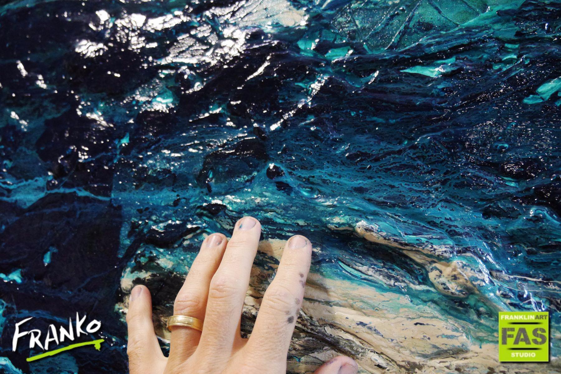 Southern Aurora 240cm x 100cm Turquoise Abstract Painting (SOLD)