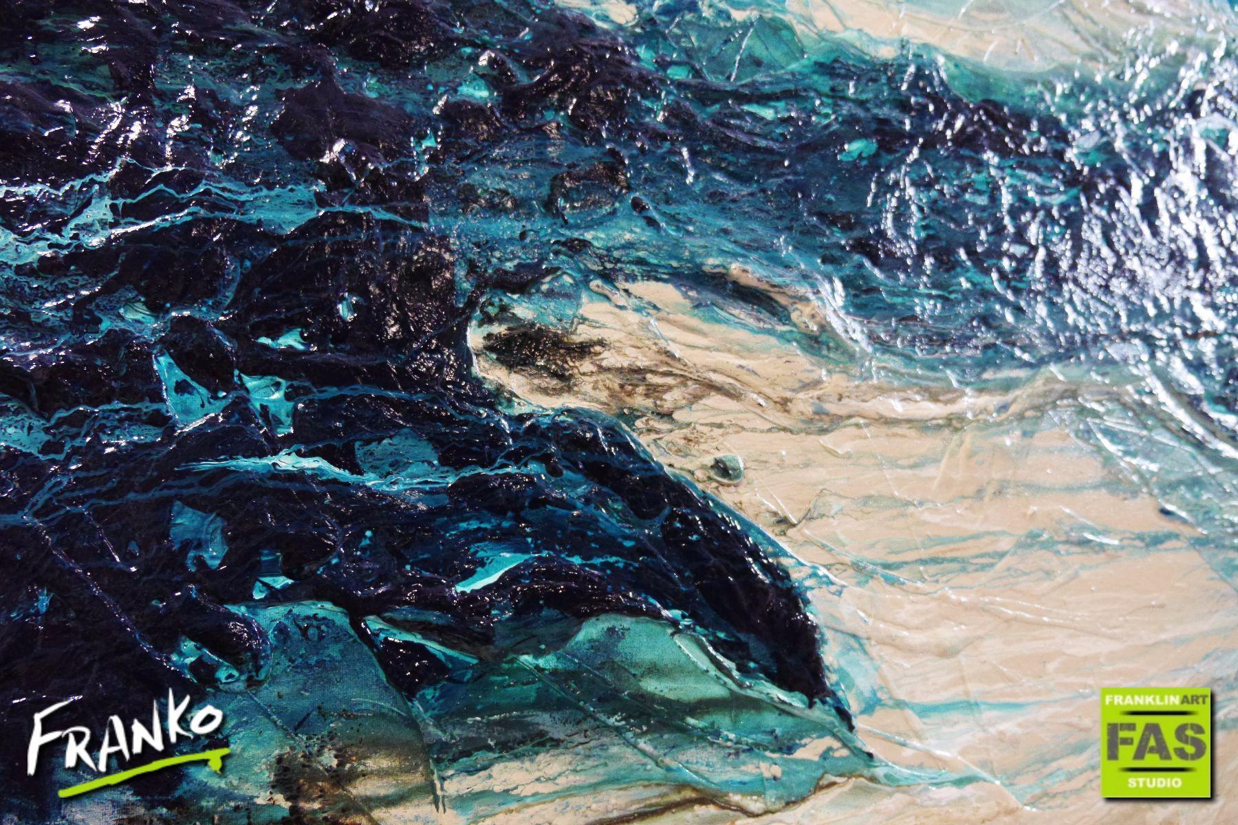 Southern Aurora 240cm x 100cm Turquoise Abstract Painting (SOLD)-abstract-[Franko]-[Artist]-[Australia]-[Painting]-Franklin Art Studio