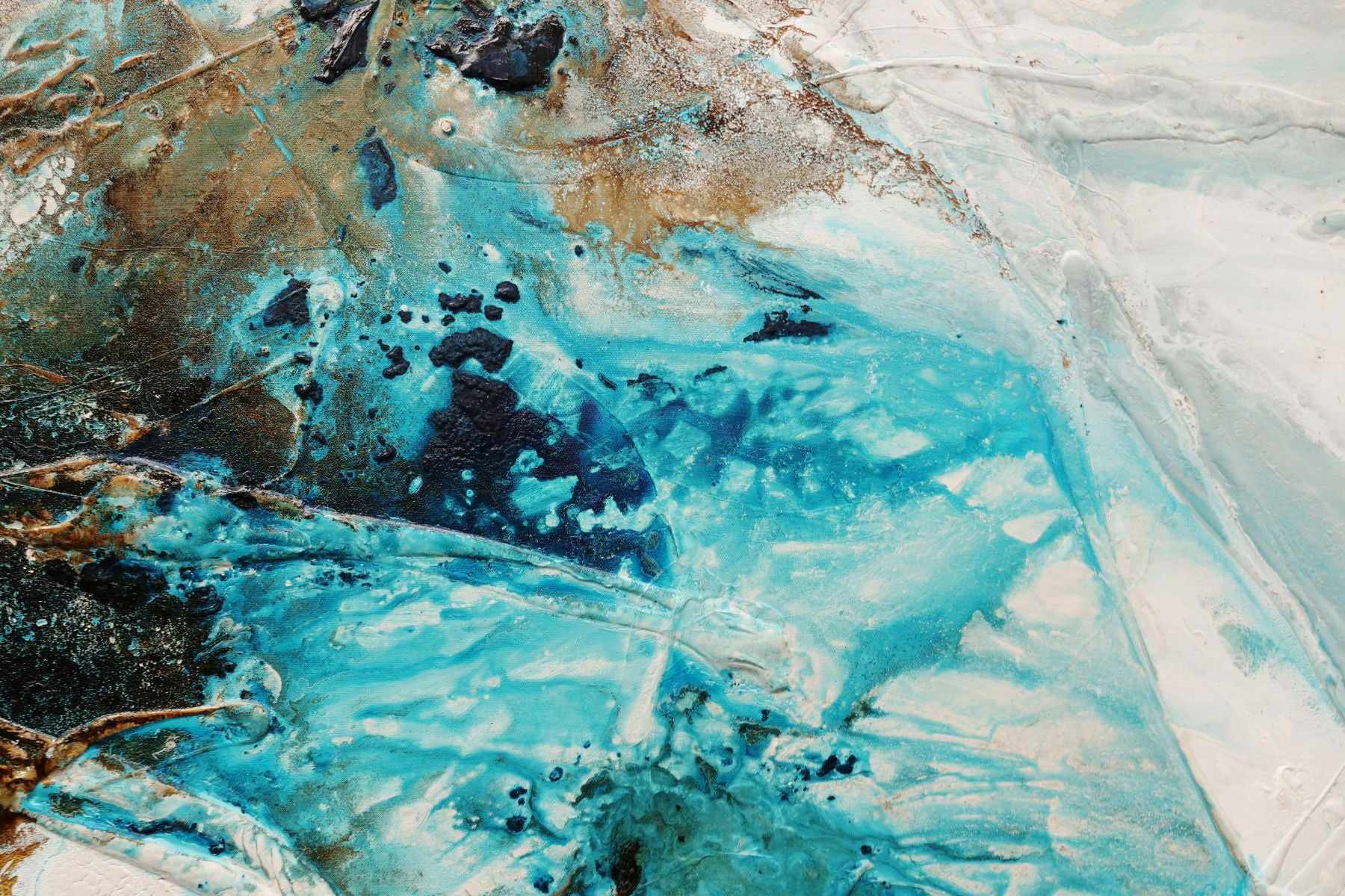 Southern Honeycomb 200cm x 120cm Teal Rust White Textured Abstract Painting (SOLD)