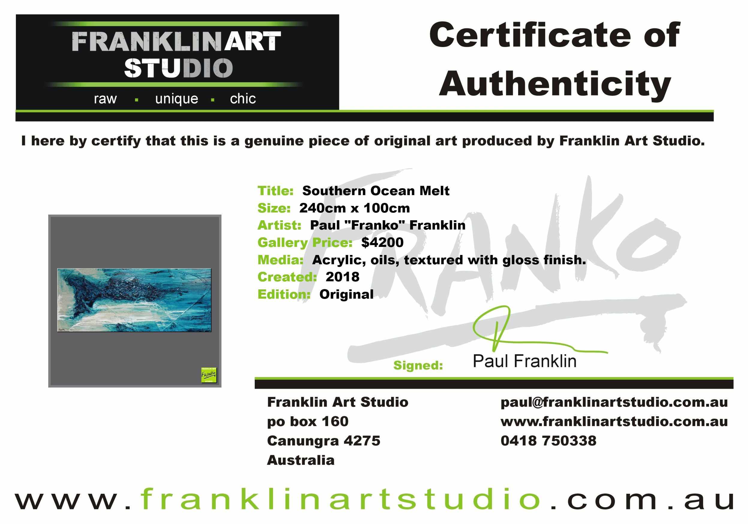Southern Ocean Melt 240cm x 100cm White Turquoise Textured Abstract Painting (SOLD)-Abstract-[Franko_Artist]-[The_Block]-[Dream_Homes]-[ideas]-[Grand_Designs]-[Art_Lover]-Franklin Art Studio