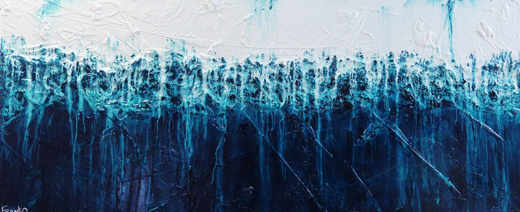 Southern Seas Simmer 240cm x 100cm Turquoise Abstract Painting (SOLD)-abstract-[Franko_Artist]-[Australian_artist]-[Gold_Coast]-[Brisbane]-[modern]-[contemporary]-[original]-[Large_artwork]-Franklin Art Studio