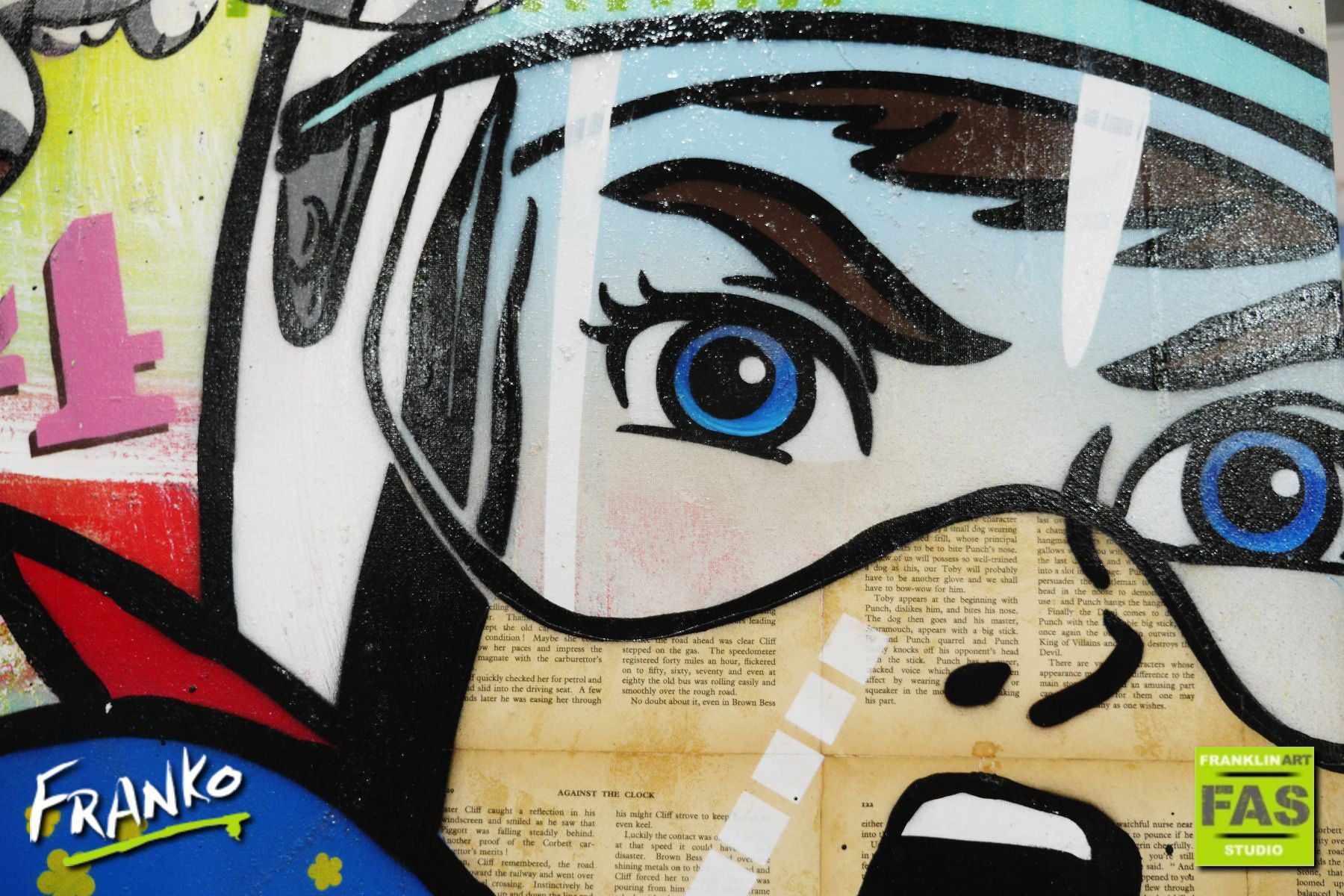 Speed Zone 75cm x 100cm Speed Racer Vintage Book Pop art Painting Pop Art Painting (SOLD)