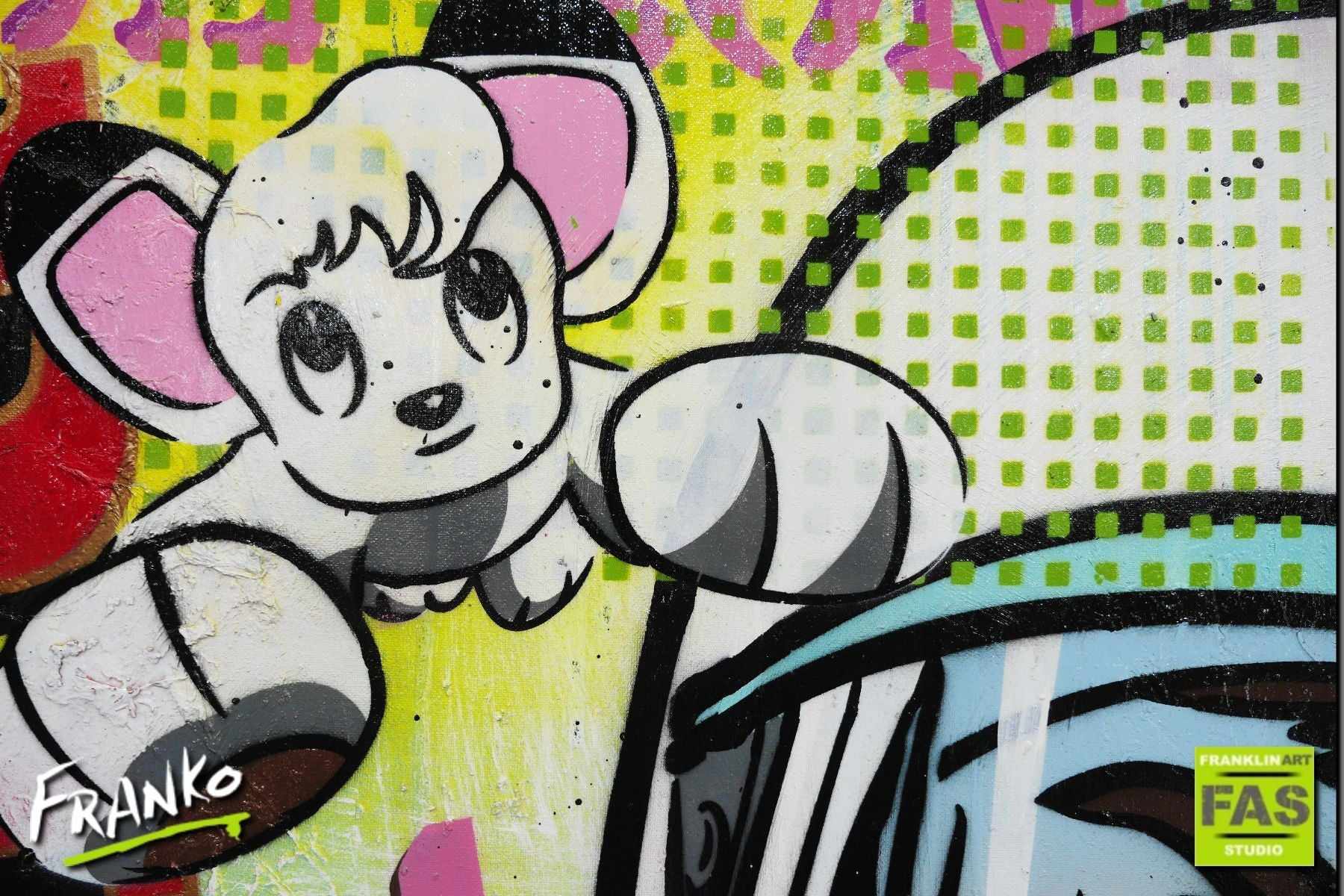 Speed Zone 75cm x 100cm Speed Racer Vintage Book Pop art Painting Pop Art Painting (SOLD)-urban pop-[Franko]-[Artist]-[Australia]-[Painting]-Franklin Art Studio