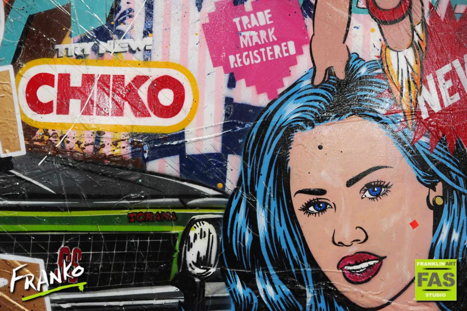 Speeding Speedy Speed 160cm x 100cm Speed Racer Textured Urban Pop Art Painting (SOLD)