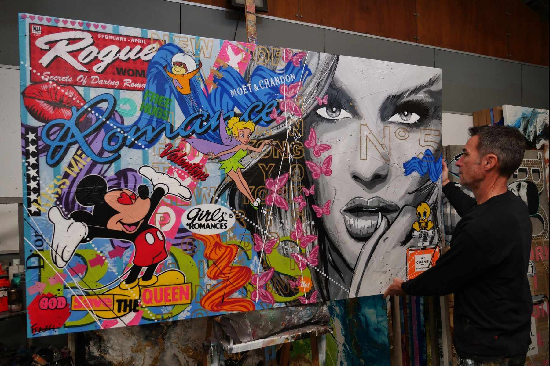 Spell Bound 200cm x 120cm Sexy Woman Textured Urban Pop Art Painting (SOLD)-Urban Pop Art-[Franko_Artist]-[The_Block]-[Dream_Homes]-[ideas]-[Grand_Designs]-[Art_Lover]-Franklin Art Studio