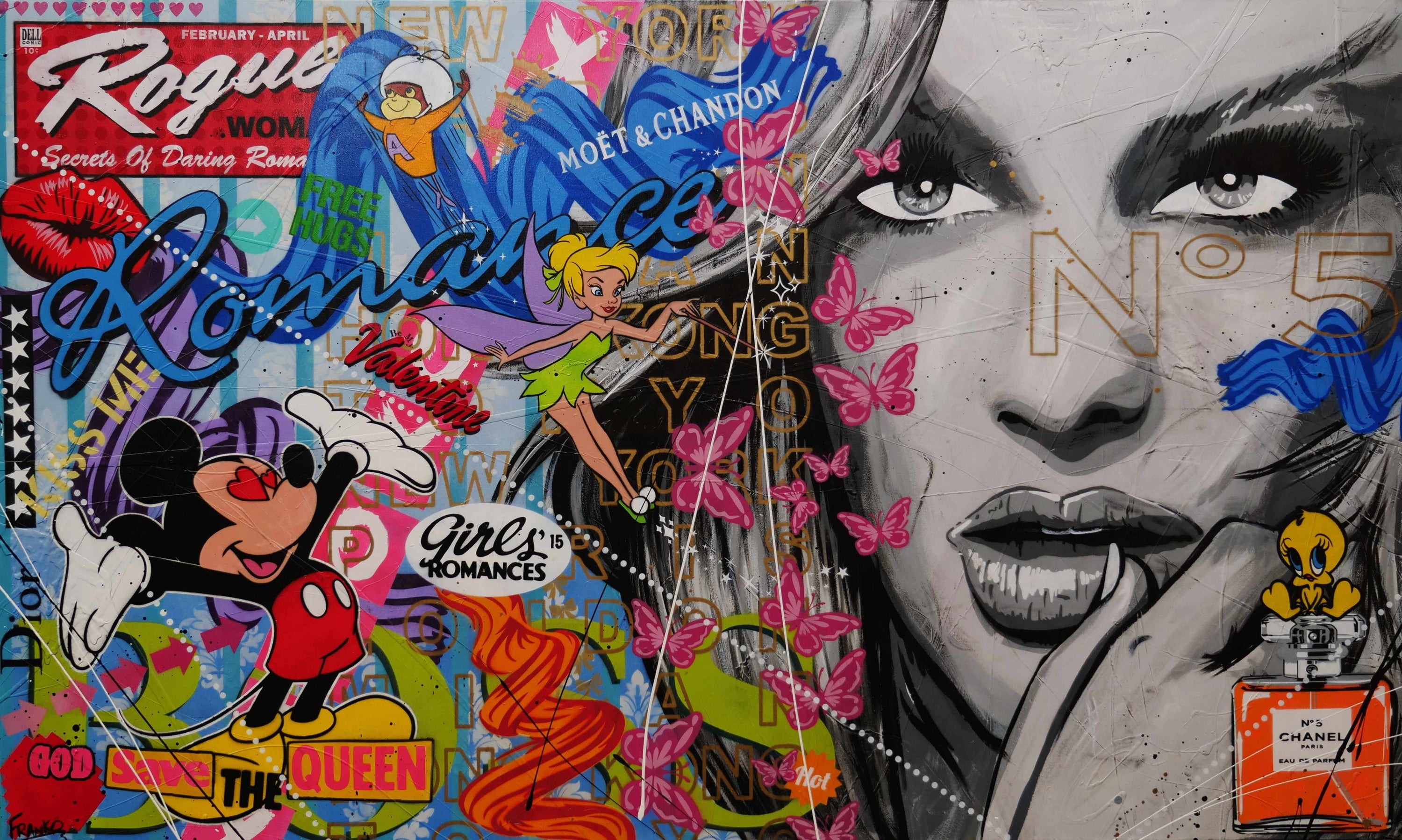 Spell Bound 200cm x 120cm Sexy Woman Textured Urban Pop Art Painting (SOLD)-Urban Pop Art-[Franko_Artist]-[Australian_artist]-[Gold_Coast]-[Brisbane]-[modern]-[contemporary]-[original]-[Large_artwork]-Franklin Art Studio