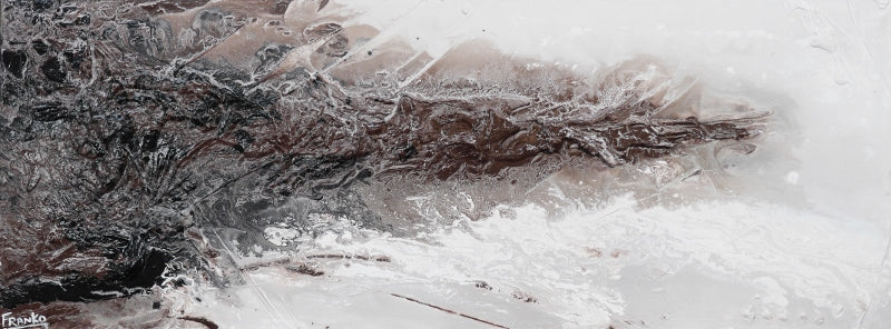 Spirit 160cm x 60cm White Brown Abstract Painting (SOLD)-Abstract-[Franko_Artist]-[Australian_artist]-[Gold_Coast]-[Brisbane]-[modern]-[contemporary]-[original]-[Large_artwork]-Franklin Art Studio