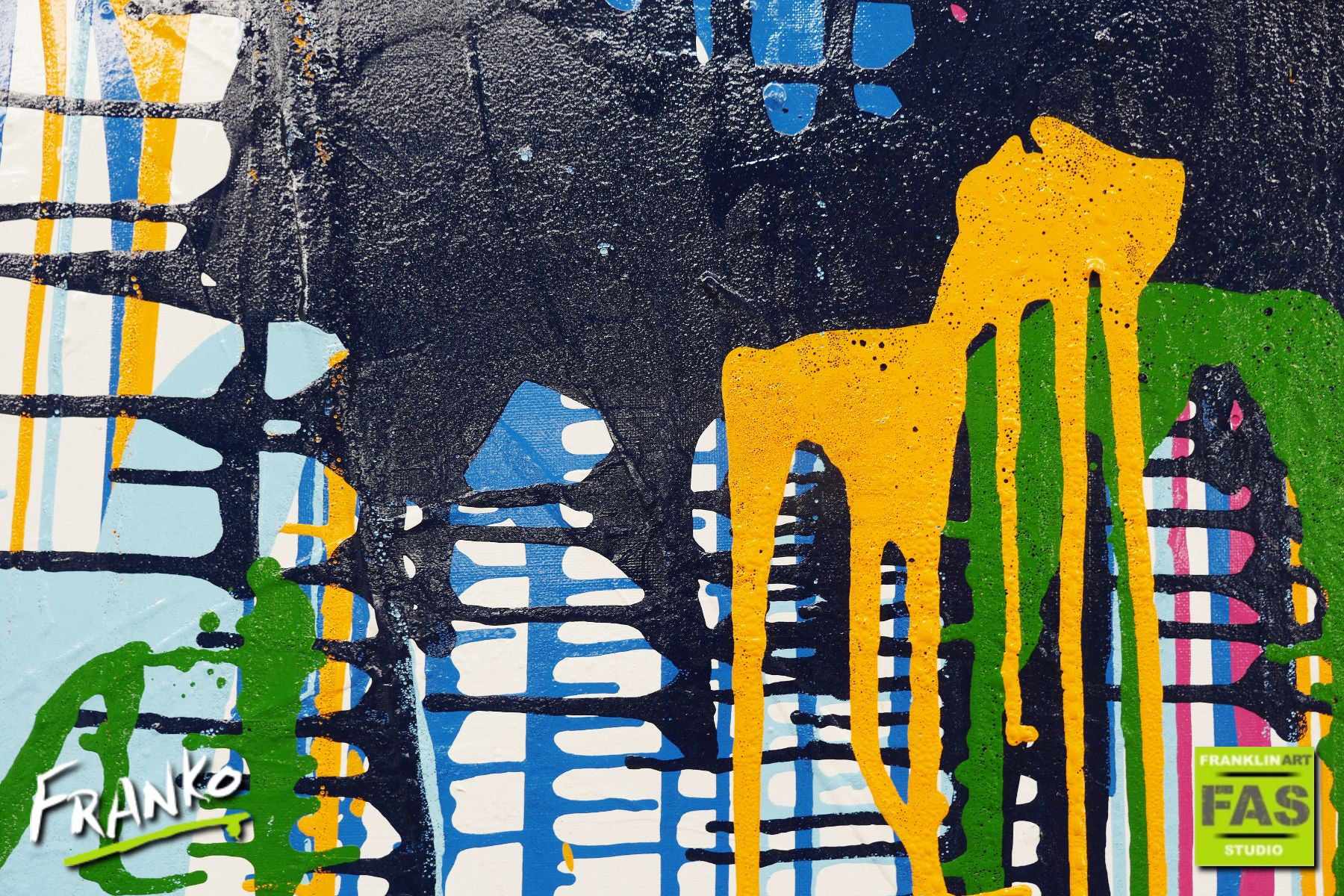 Split Requirement 75cm x 100cm White Colourful Abstract Painting (SOLD)-Abstract-[Franko]-[Artist]-[Australia]-[Painting]-Franklin Art Studio