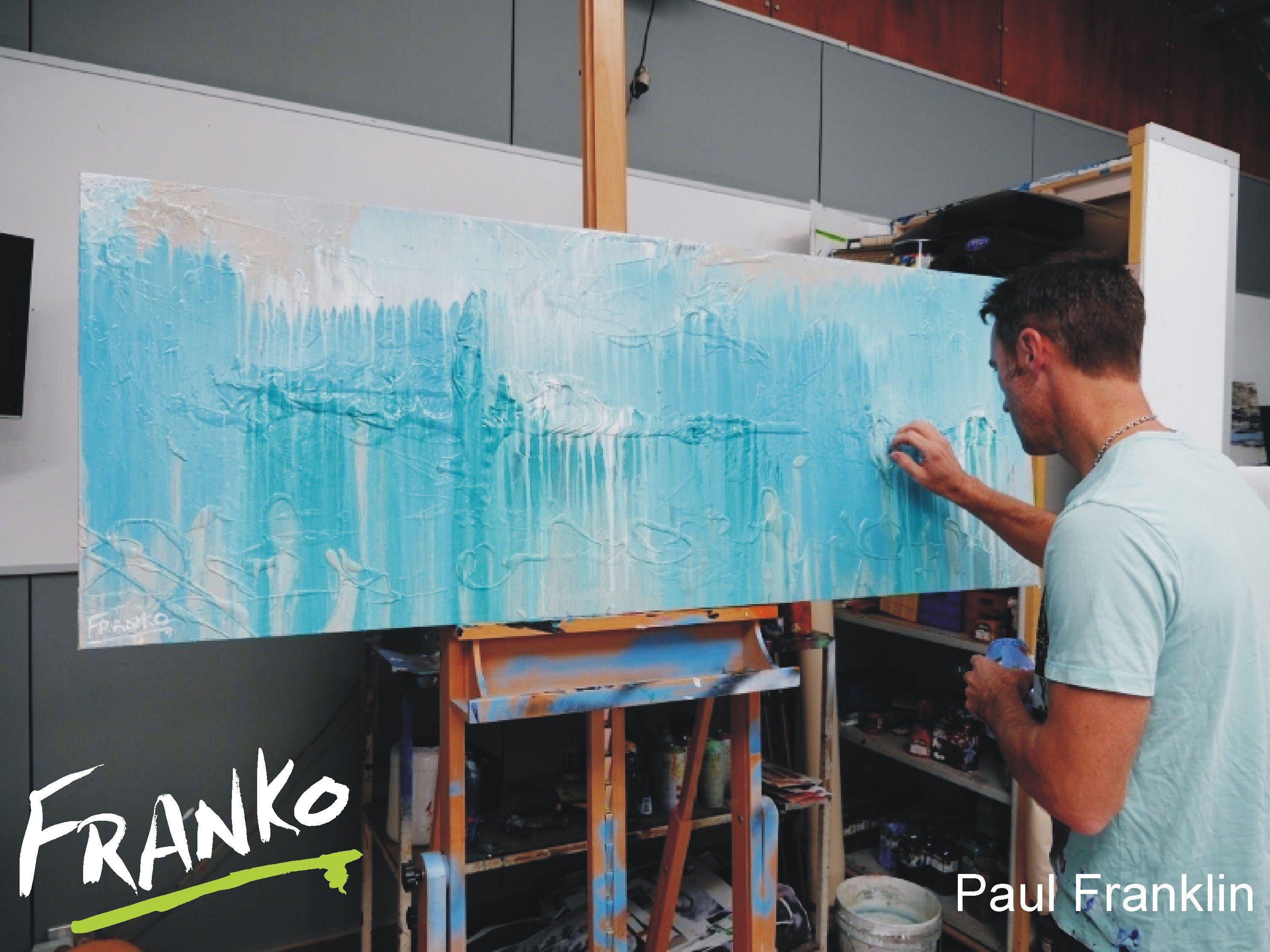 Spring Blue 160cm x 60cm Blue Abstract Painting (SOLD)-abstract-[Franko_Artist]-[The_Block]-[Dream_Homes]-[ideas]- [Grand_Designs]-Franklin Art Studio
