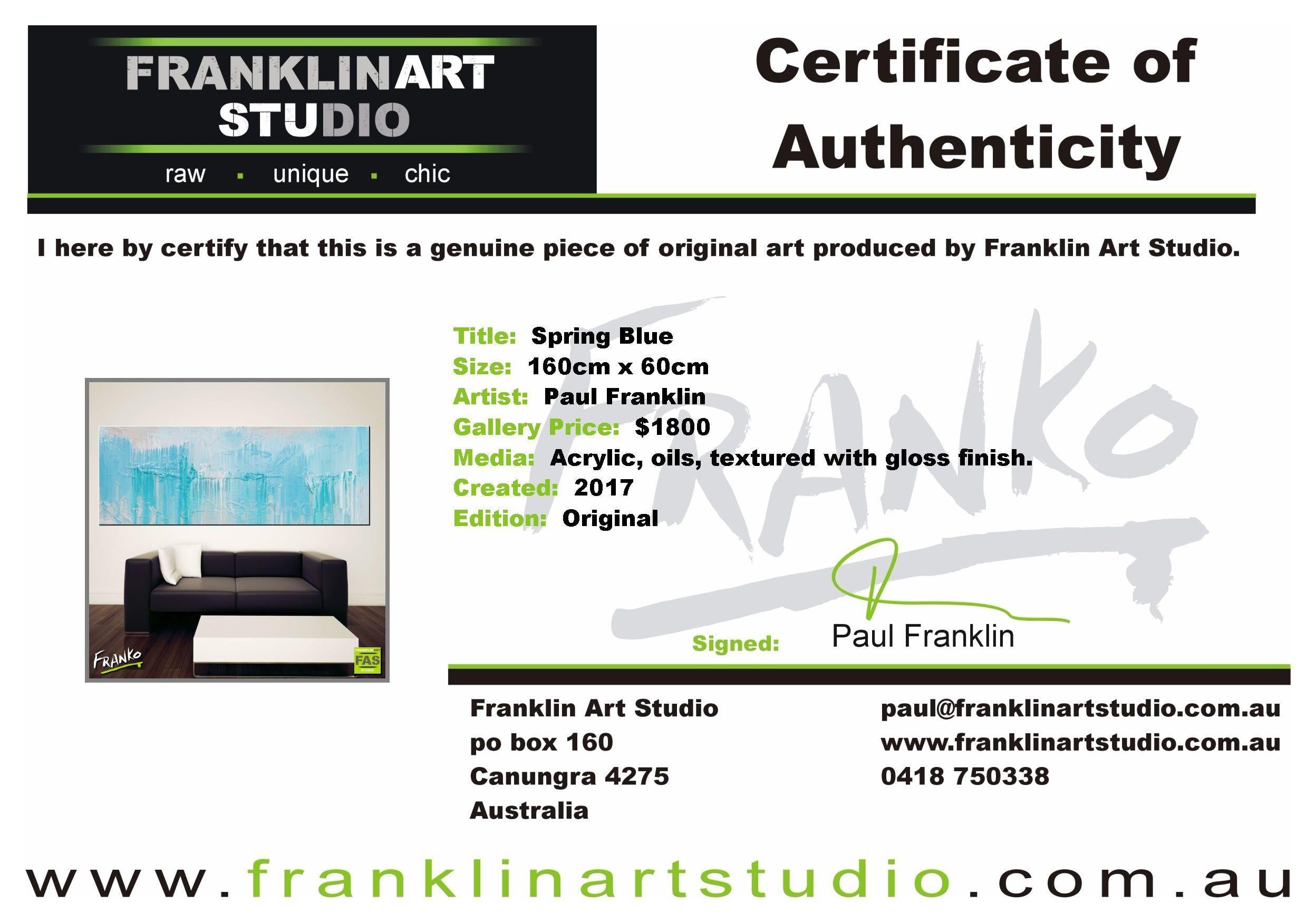 Spring Blue 160cm x 60cm Blue Abstract Painting (SOLD)-abstract-[Franko_Artist]-[The_Block]-[Dream_Homes]-[ideas]-[Grand_Designs]-[Art_Lover]-Franklin Art Studio