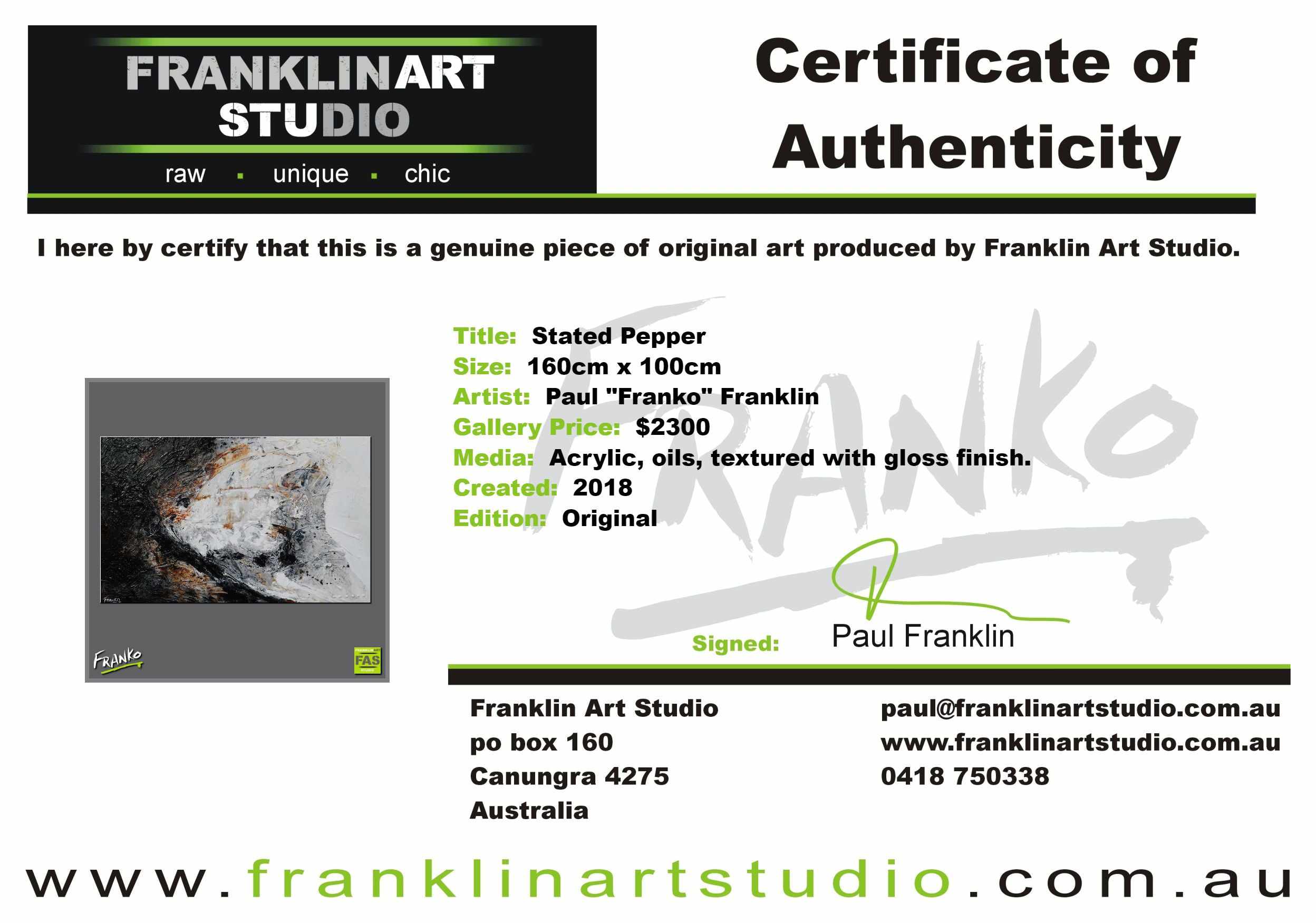 Stated Pepper 160cm x 100cm White Brown Textured Abstract Painting (SOLD)-Abstract-[Franko_Artist]-[The_Block]-[Dream_Homes]-[ideas]-[Grand_Designs]-[Art_Lover]-Franklin Art Studio