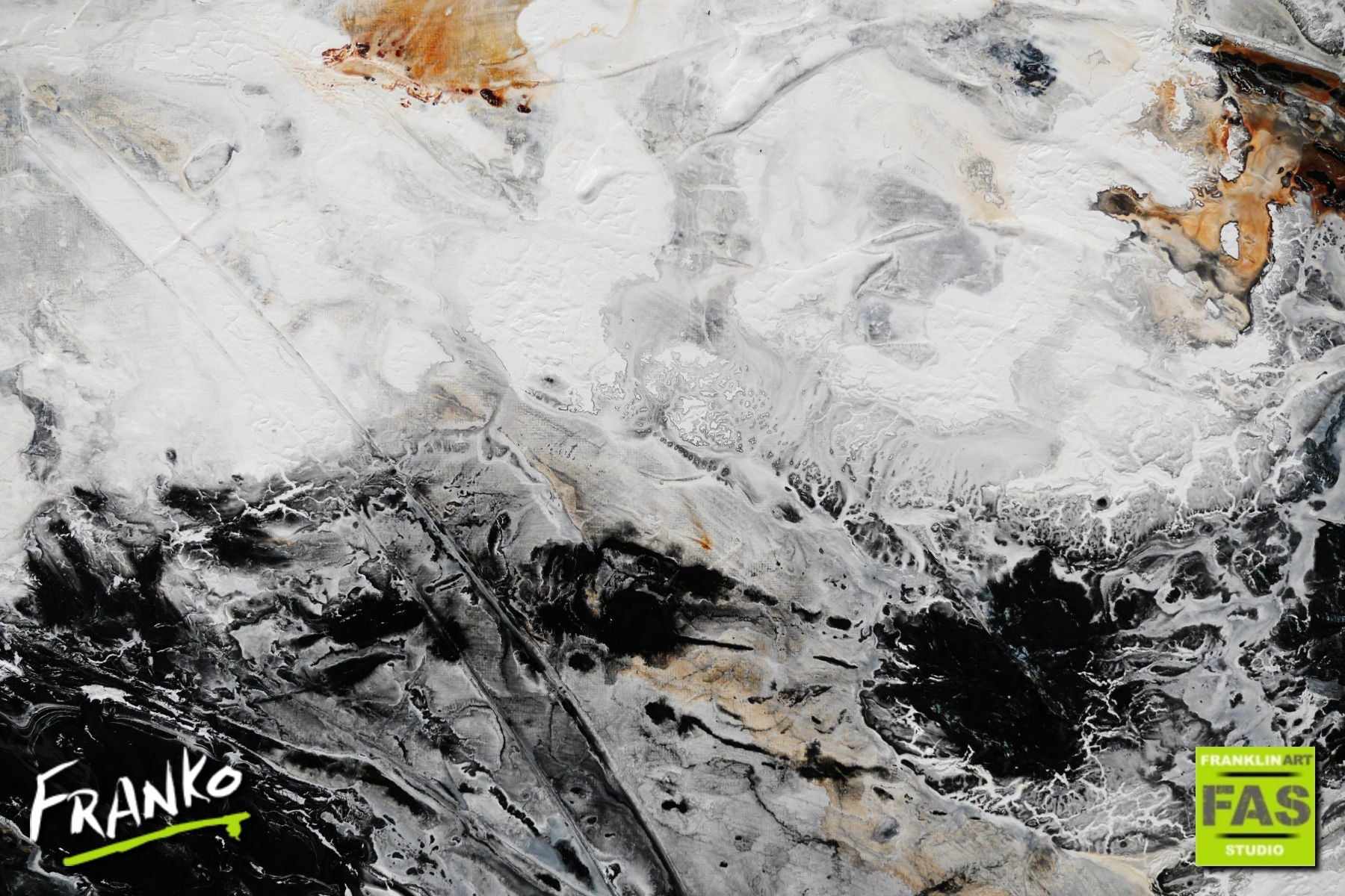 Stated Pepper 160cm x 100cm White Brown Textured Abstract Painting (SOLD)-Abstract-[Franko]-[Artist]-[Australia]-[Painting]-Franklin Art Studio