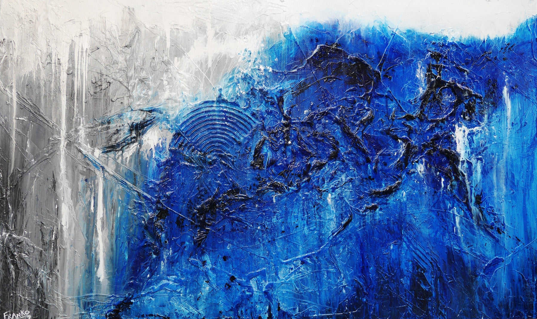 Steel Blue 250cm x 150cm Grey Blue Textured Abstract Painting (SOLD)-Abstract-[Franko_Artist]-[Australian_artist]-[Gold_Coast]-[Brisbane]-[modern]-[contemporary]-[original]-[Large_artwork]-Franklin Art Studio