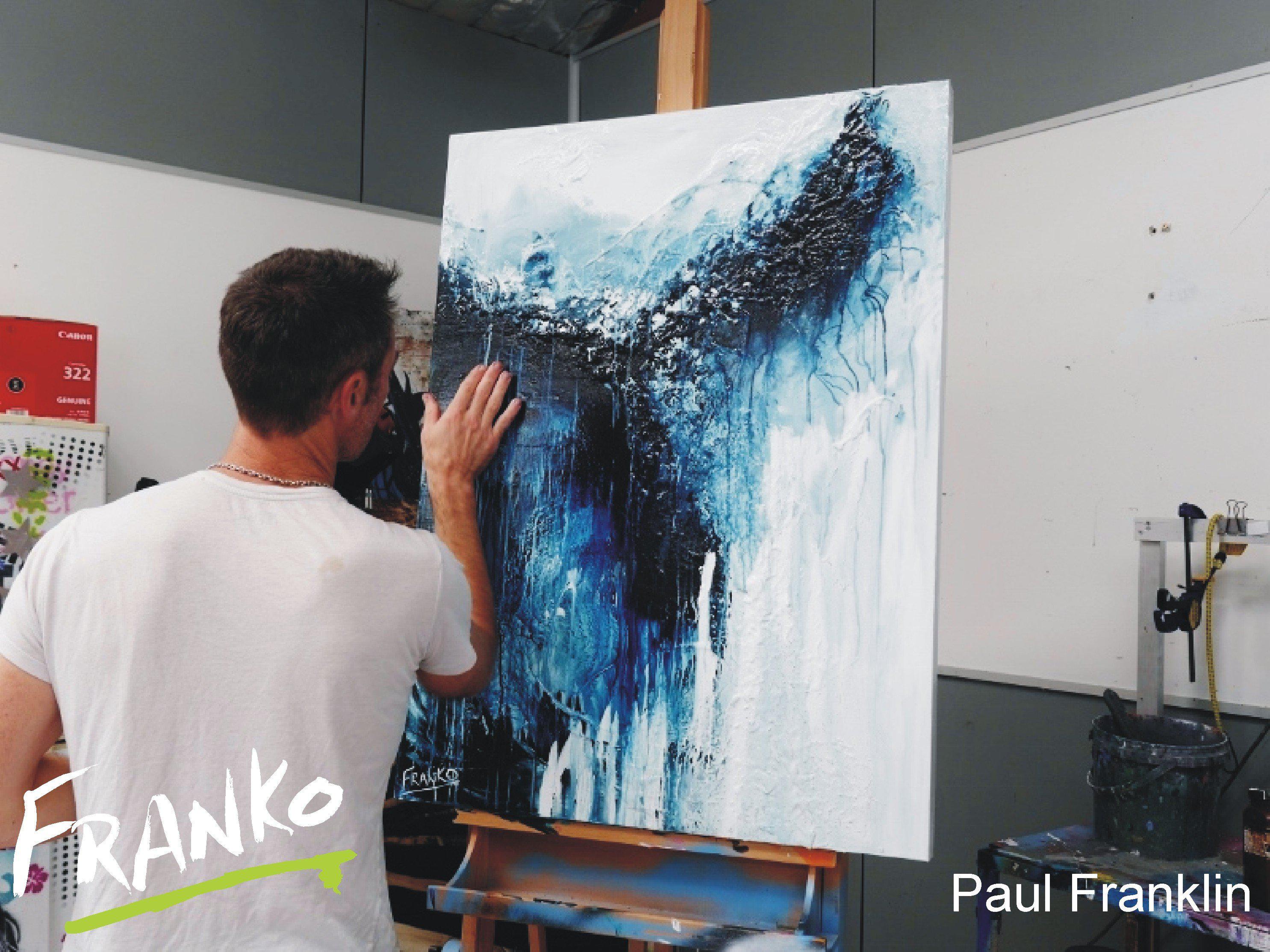 Stormy 75cm x 100cm Blue Abstract Painting (SOLD)-abstract-[Franko_Artist]-[The_Block]-[Dream_Homes]-[ideas]- [Grand_Designs]-Franklin Art Studio