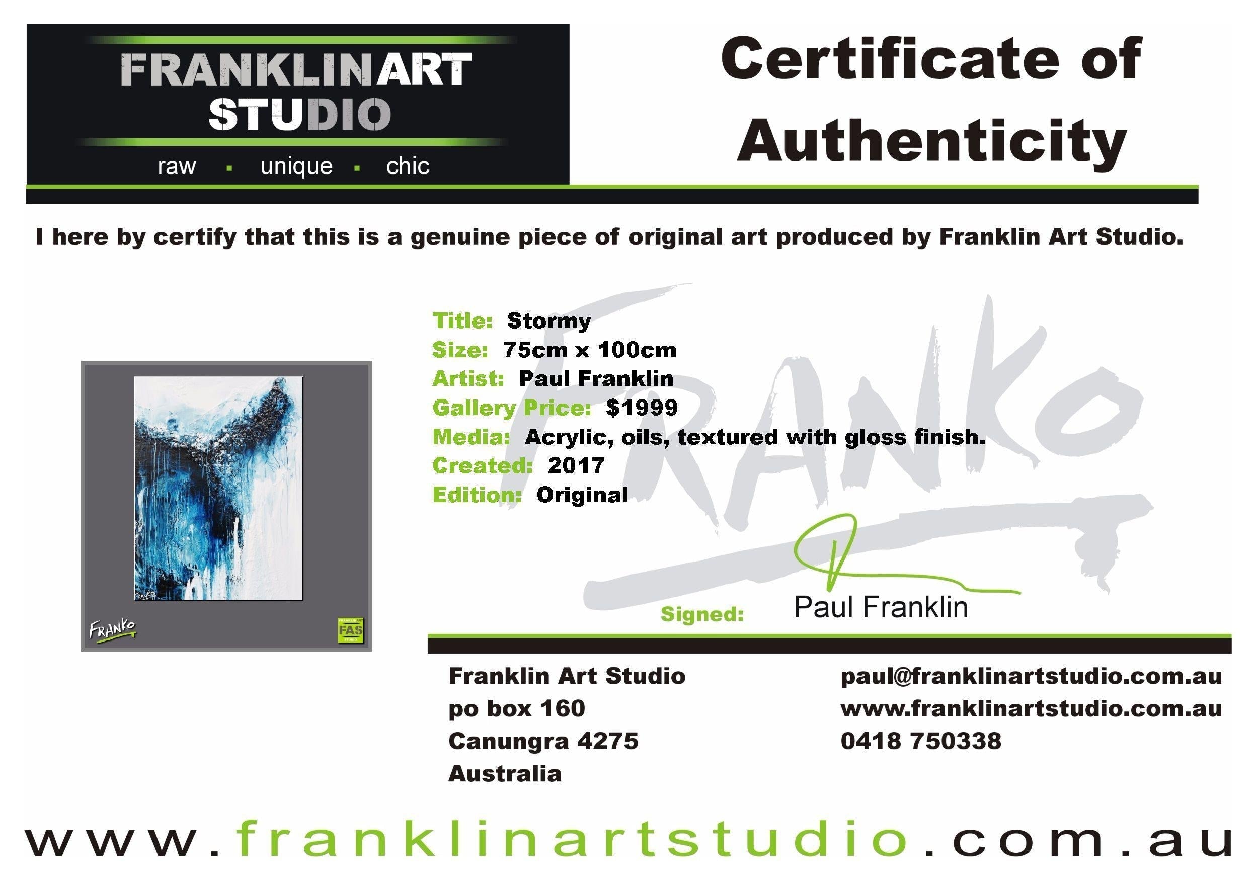 Stormy 75cm x 100cm Blue Abstract Painting (SOLD)-abstract-[Franko_Artist]-[The_Block]-[Dream_Homes]-[ideas]-[Grand_Designs]-[Art_Lover]-Franklin Art Studio