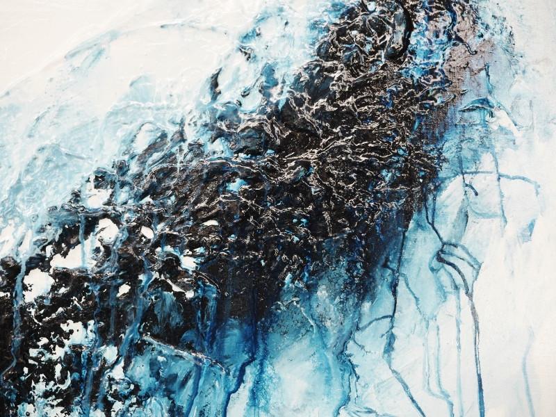 Stormy 75cm x 100cm Blue Abstract Painting (SOLD)