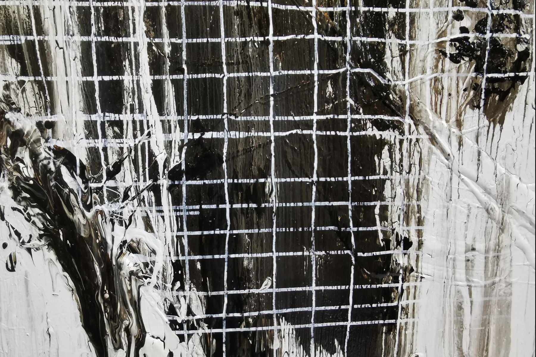 Stringy Bark 180cm x 140cm Grey Black Textured Abstract Painting (SOLD)-Abstract-[Franko]-[Artist]-[Australia]-[Painting]-Franklin Art Studio