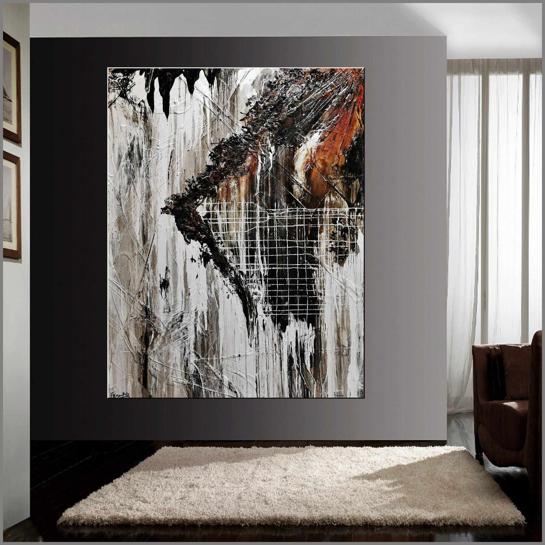 Stringy Bark 180cm x 140cm Grey Black Textured Abstract Painting (SOLD)-Abstract-[Franko_Artist]-[Australian_artist]-[Gold_Coast]-[Brisbane]-[modern]-[contemporary]-[original]-[Large_artwork]-[The_Block]-[Dream_Homes]-[ideas]-[Grand_Designs]-[Art_Lover]-Franklin Art Studio