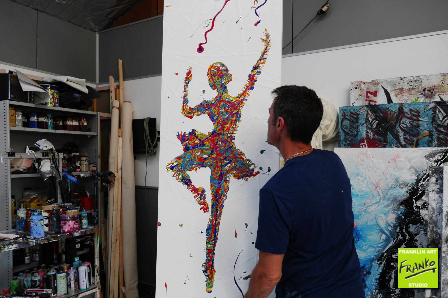 Style and Grace 160cm x 60cm Ballerina Urban Pop Art Painting (SOLD)-urban pop-[Franko_Artist]-[The_Block]-[Dream_Homes]-[ideas]- [Grand_Designs]-Franklin Art Studio