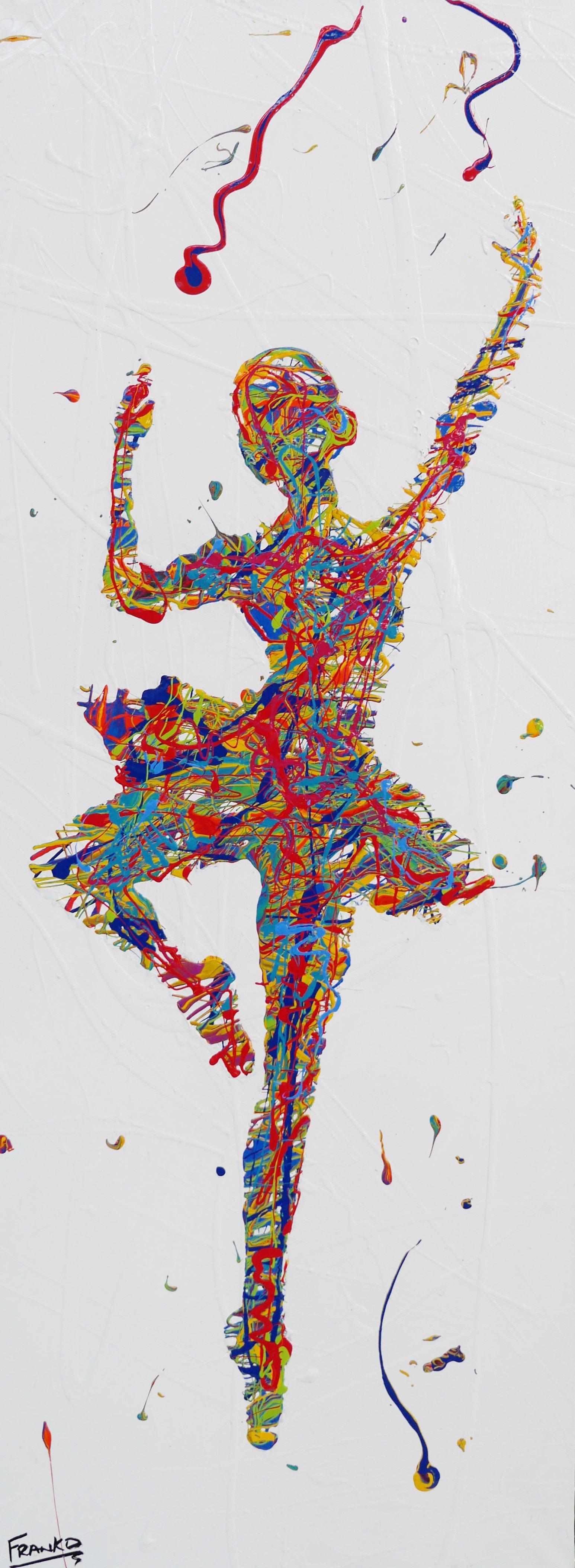 Style and Grace 160cm x 60cm Ballerina Urban Pop Art Painting (SOLD)-urban pop-[Franko_Artist]-[Australian_artist]-[Gold_Coast]-[Brisbane]-[modern]-[contemporary]-[original]-[Large_artwork]-Franklin Art Studio