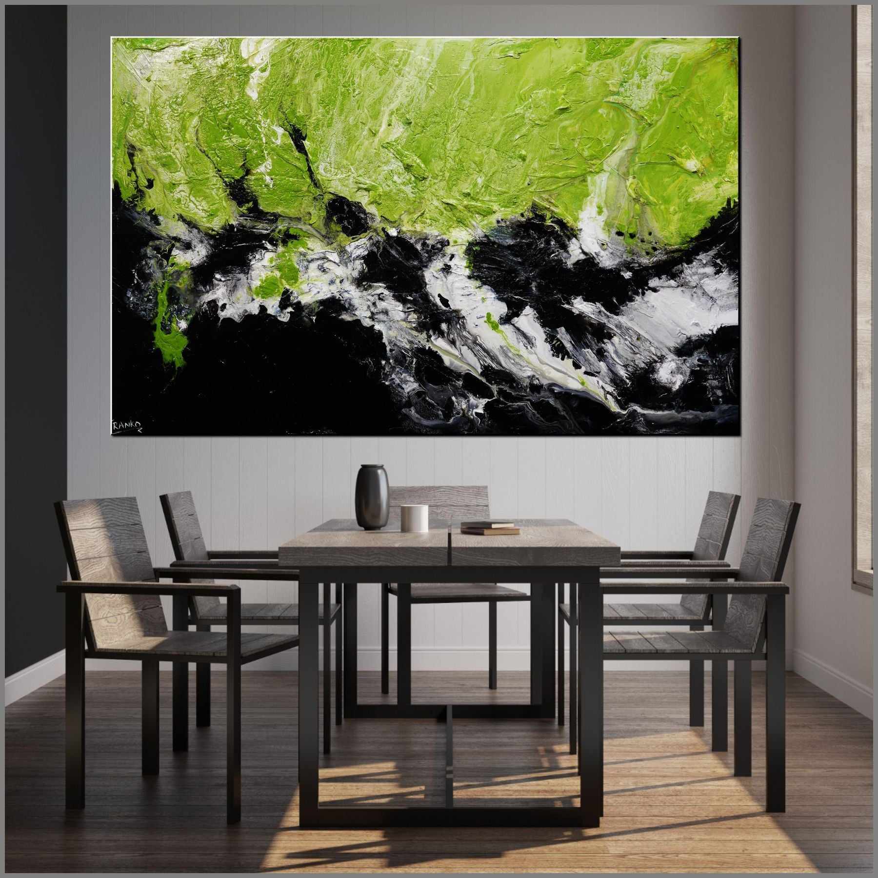 Sublime Time 160cm x 100cm Black Green Textured Abstract Painting (SOLD)-Abstract-[Franko_Artist]-[Australian_artist]-[Gold_Coast]-[Brisbane]-[modern]-[contemporary]-[original]-[Large_artwork]-[The_Block]-[Dream_Homes]-[ideas]-[Grand_Designs]-[Art_Lover]-Franklin Art Studio