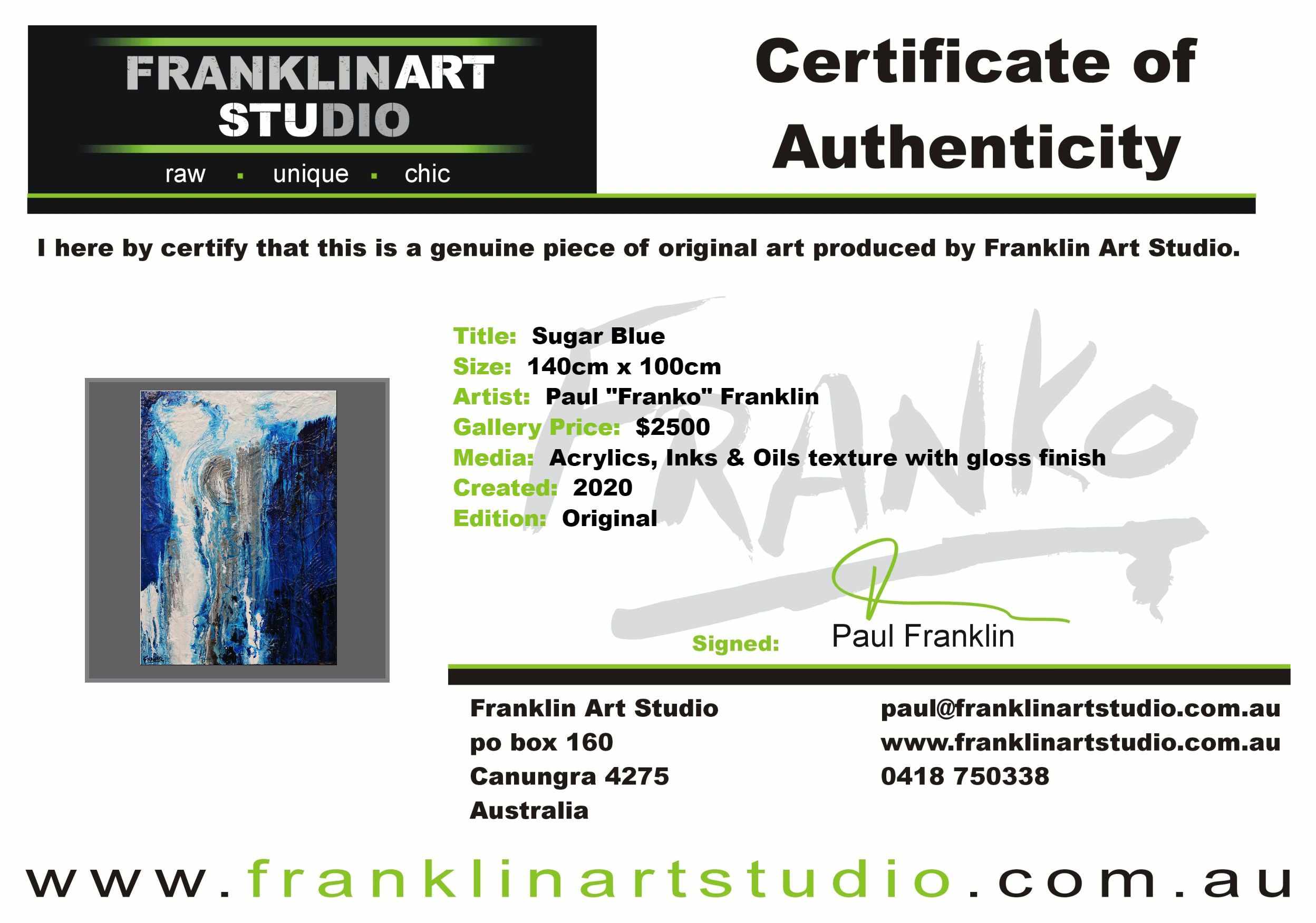 Sugar Blue 140cm x 100cm Prussian Phalto Blue White Grey Textured Abstract Painting (SOLD)-Abstract-[Franko_Artist]-[The_Block]-[Dream_Homes]-[ideas]-[Grand_Designs]-[Art_Lover]-Franklin Art Studio