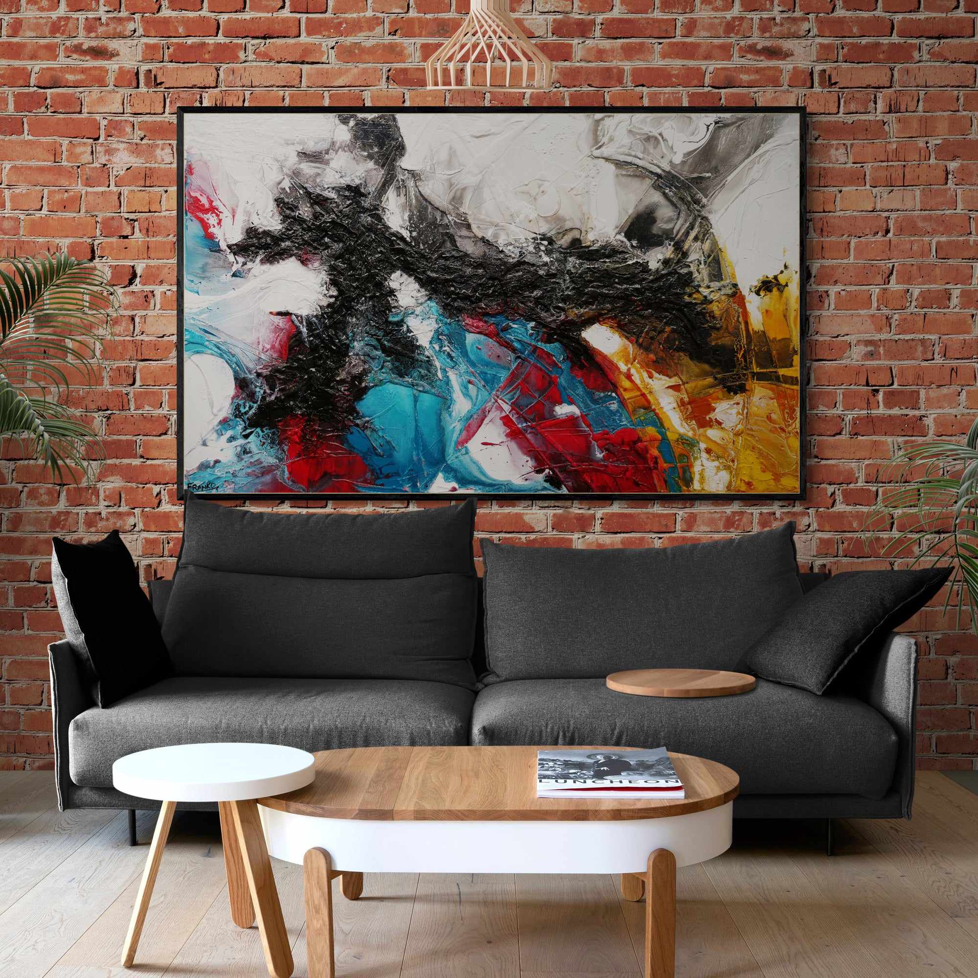 Sugar Candy 160cm x 100cm Colourful Textured Abstract Painting (SOLD)-Abstract-[Franko_Artist]-[The_Block]-[Dream_Homes]-[ideas]-[Grand_Designs]-[Art_Lover]-Franklin Art Studio