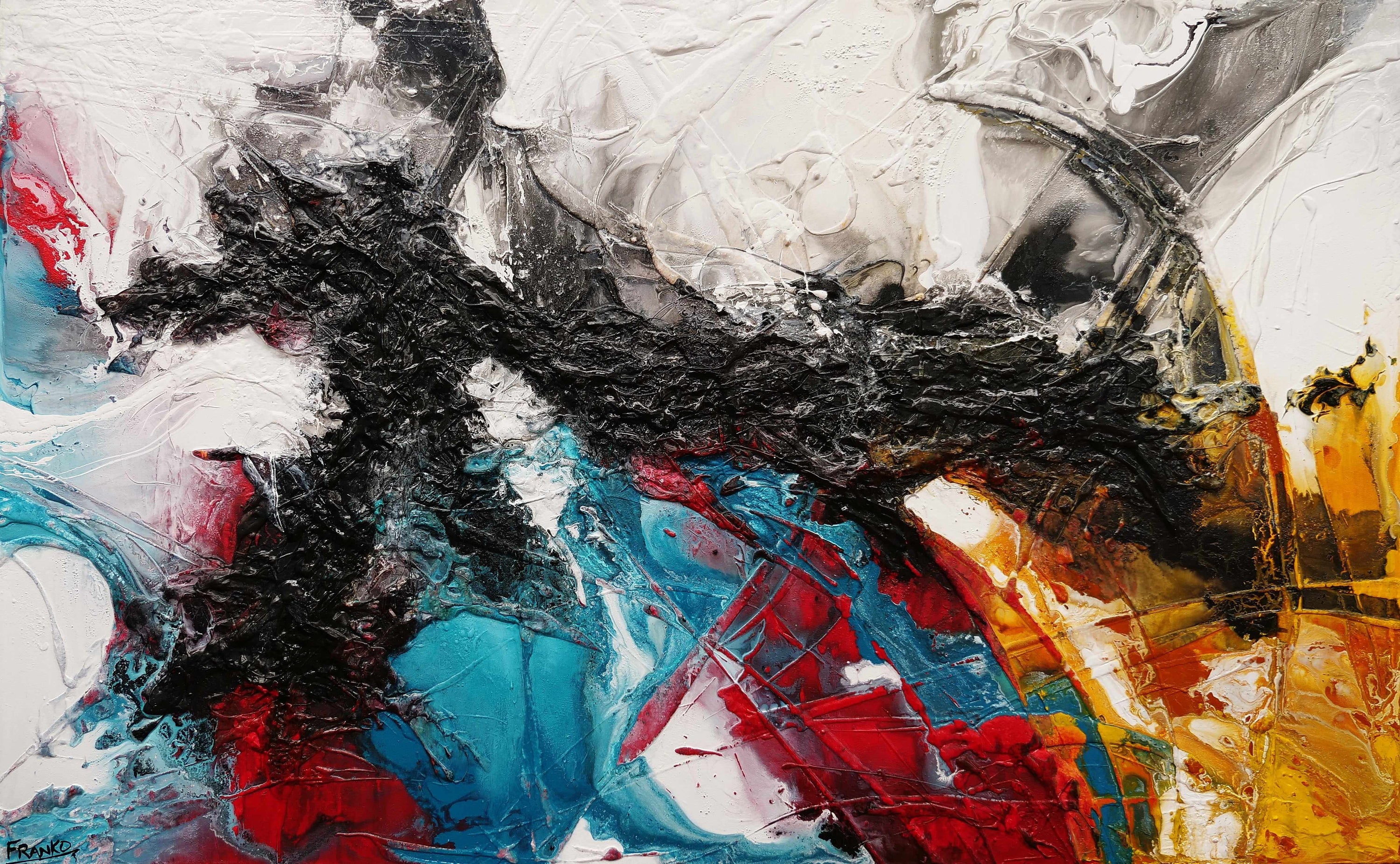 Sugar Candy 160cm x 100cm Colourful Textured Abstract Painting (SOLD)-Abstract-[Franko_Artist]-[Australian_artist]-[Gold_Coast]-[Brisbane]-[modern]-[contemporary]-[original]-[Large_artwork]-Franklin Art Studio