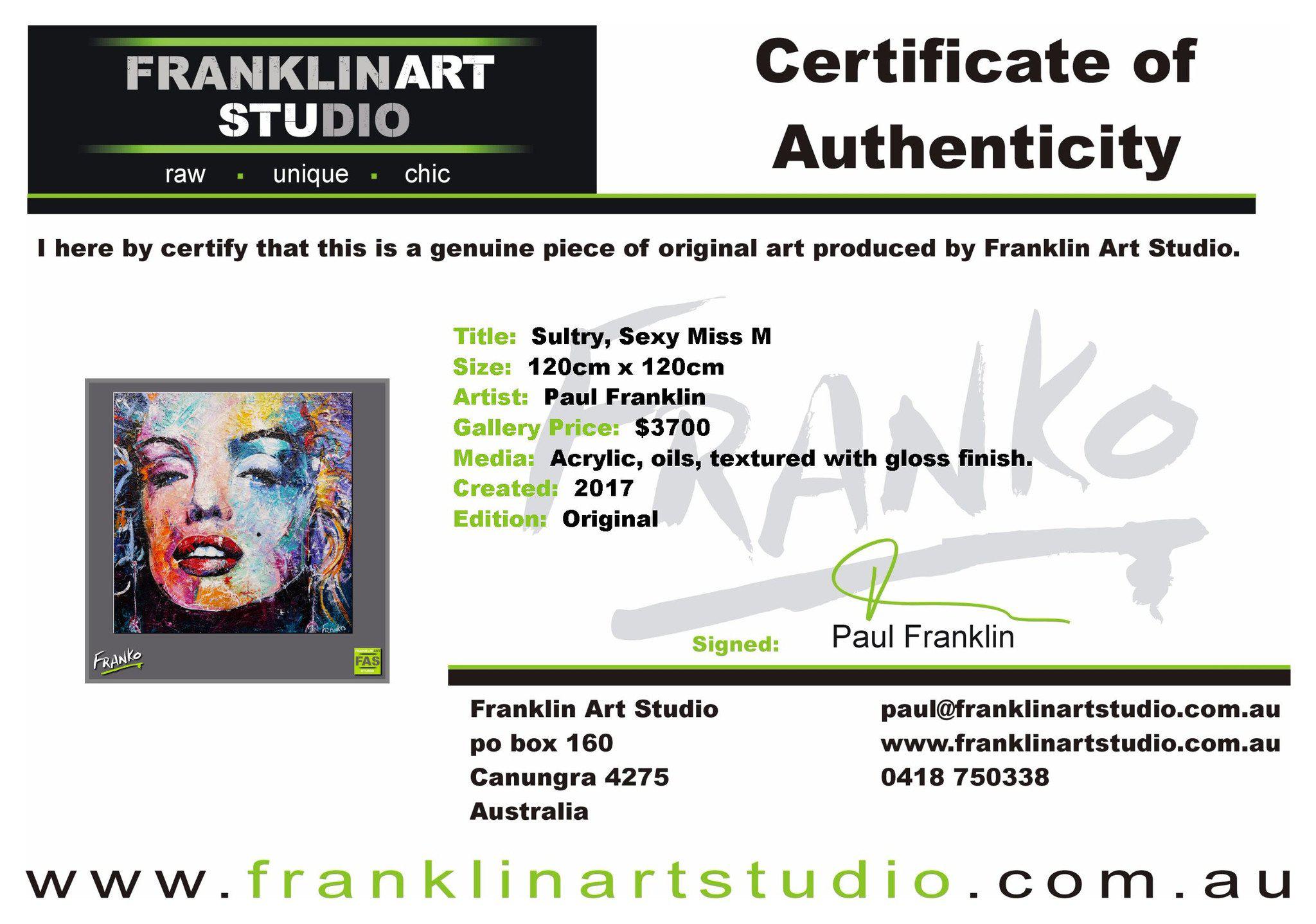 Sultry, Sexy Miss M 120cm x 120cm Marilyn Monroe (SOLD)-abstract realism-[Franko_Artist]-[The_Block]-[Dream_Homes]-[ideas]- [Grand_Designs]-Franklin Art Studio
