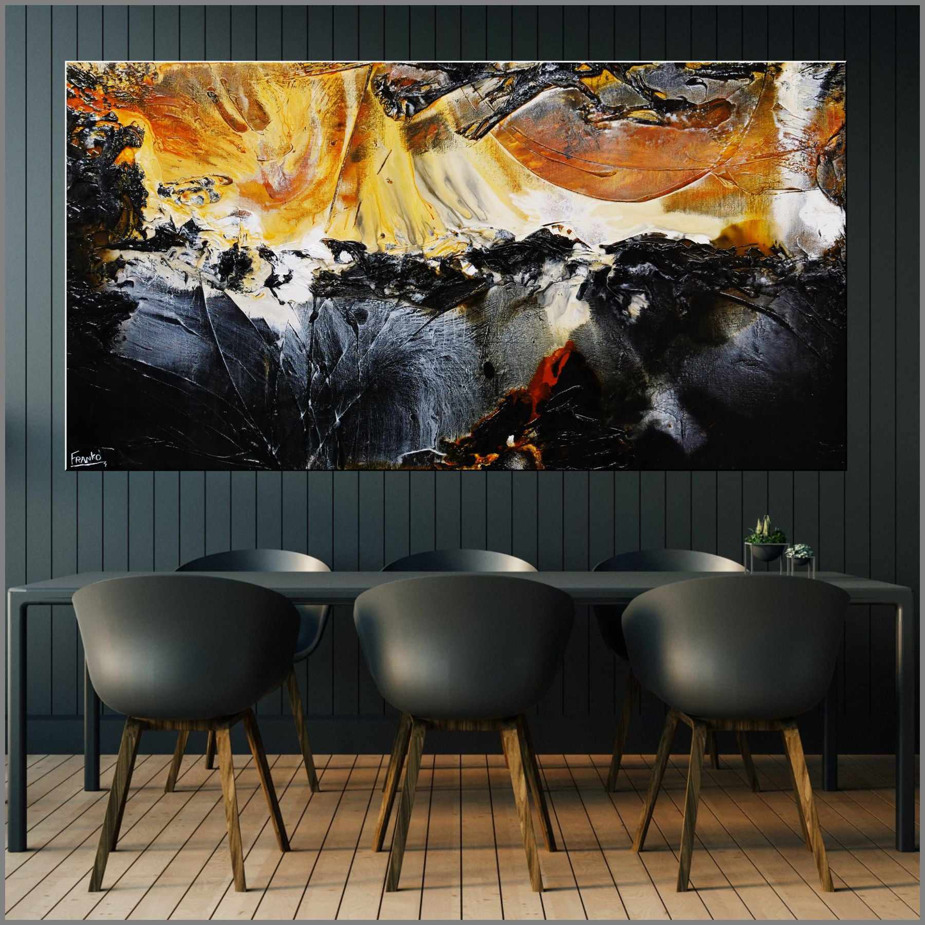 Sunburst Sienna 190cm x 100cm Black Sienna Textured Abstract Painting (SOLD)-Abstract-[Franko_Artist]-[Australian_artist]-[Gold_Coast]-[Brisbane]-[modern]-[contemporary]-[original]-[Large_artwork]-[The_Block]-[Dream_Homes]-[ideas]-[Grand_Designs]-[Art_Lover]-Franklin Art Studio