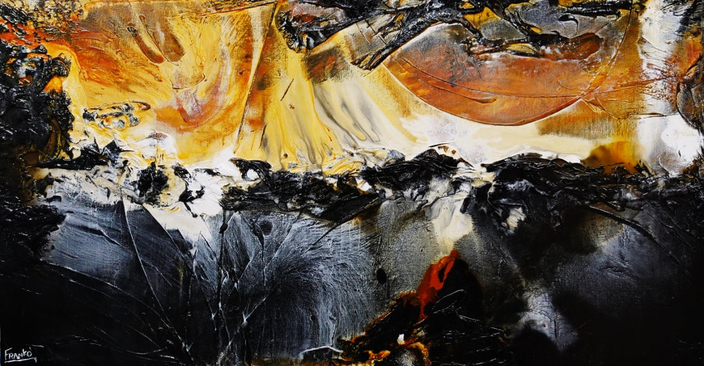 Sunburst Sienna 190cm x 100cm Black Sienna Textured Abstract Painting (SOLD)-Abstract-[Franko_Artist]-[Australian_artist]-[Gold_Coast]-[Brisbane]-[modern]-[contemporary]-[original]-[Large_artwork]-Franklin Art Studio