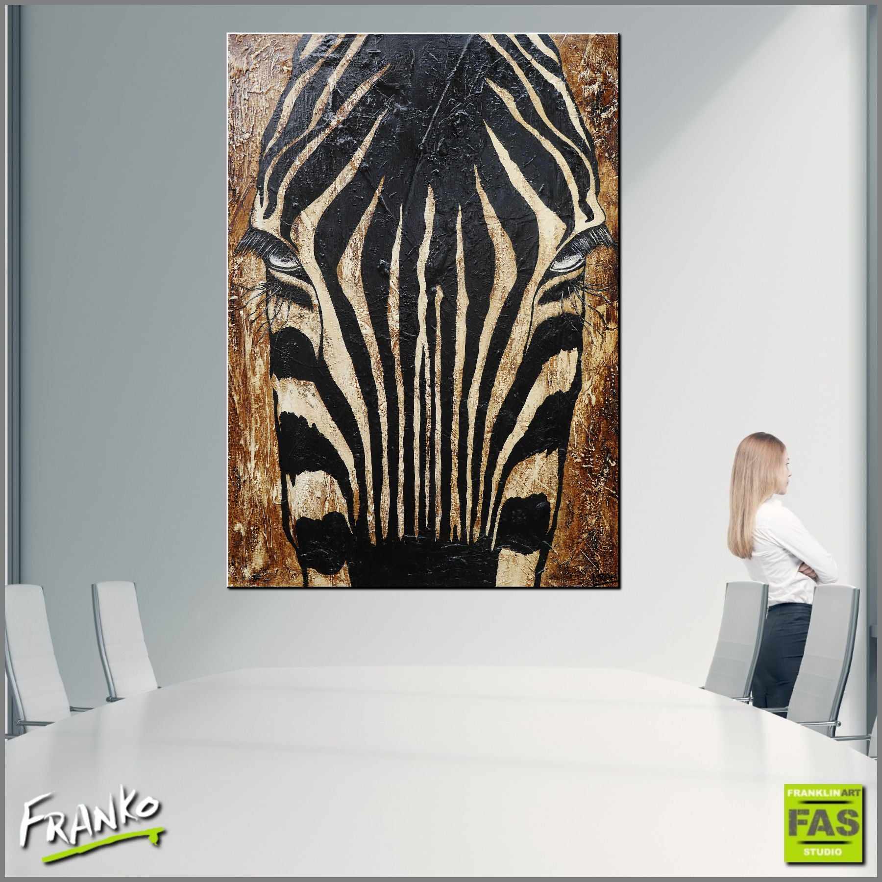 Tahir Joy (Pure) 140cm x 100cm African Zebra Painting (SOLD)-Animals-[Franko_Artist]-[Australian_artist]-[Gold_Coast]-[Brisbane]-[modern]-[contemporary]-[original]-[Large_artwork]-[The_Block]-[Dream_Homes]-[ideas]-[Grand_Designs]-[Art_Lover]-Franklin Art Studio