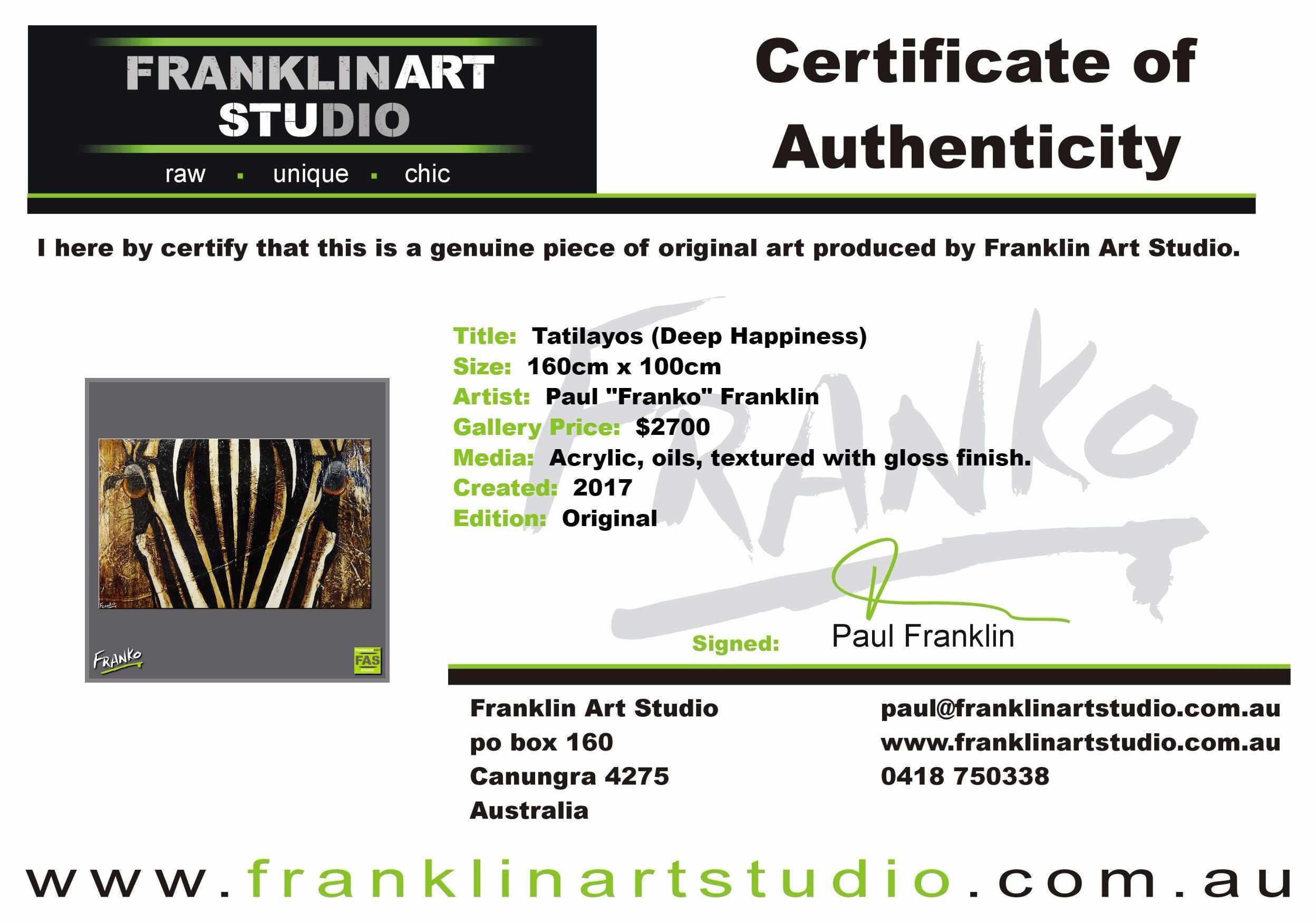 Tatilayos (Deep Happiness) 160cm x 100cm Zebra Painting (SOLD)-abstract realism-[Franko_Artist]-[The_Block]-[Dream_Homes]-[ideas]- [Grand_Designs]-Franklin Art Studio