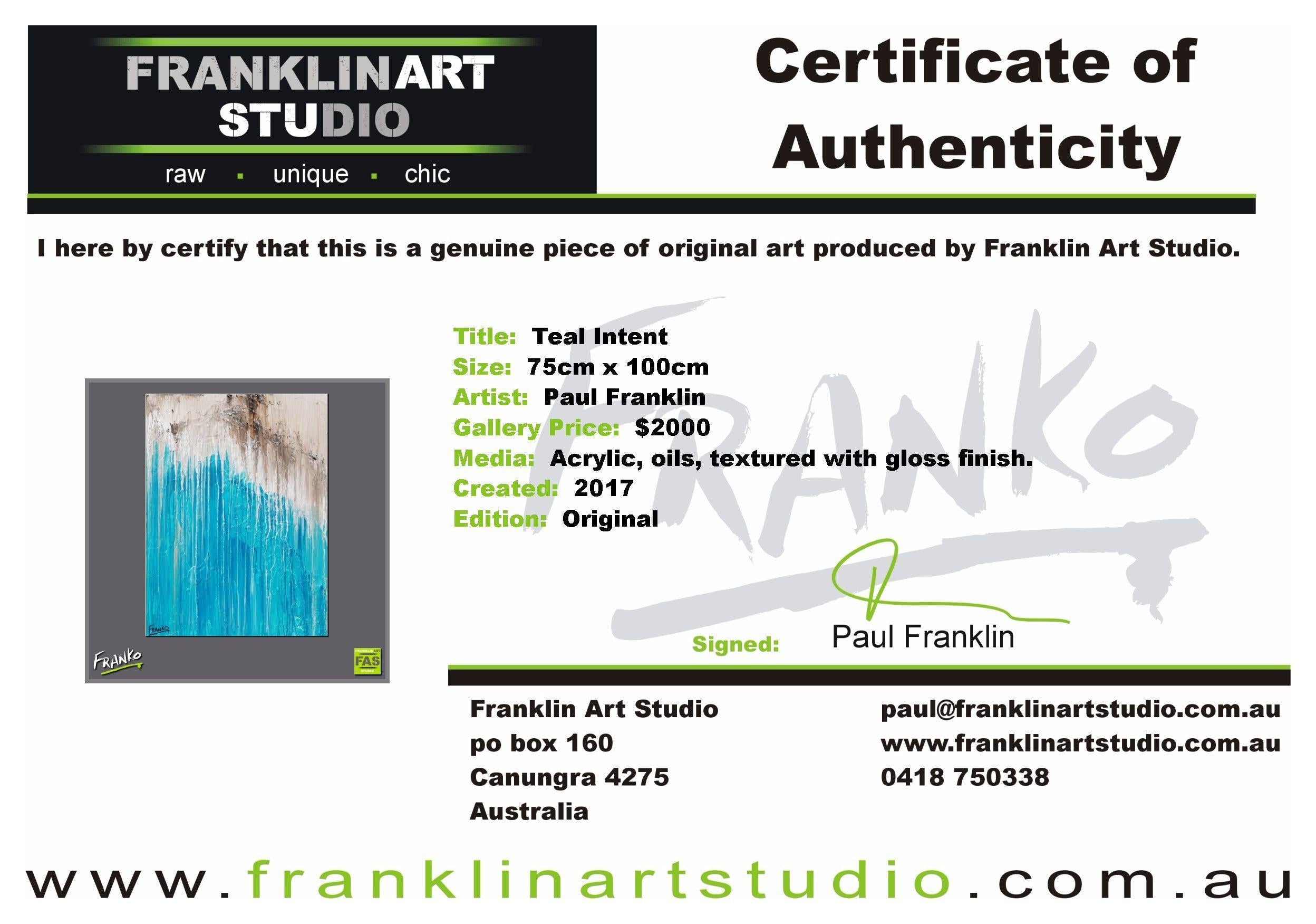 Teal Intent 75cm x 100cm Blue Abstract Painting (SOLD)-abstract-[Franko_Artist]-[The_Block]-[Dream_Homes]-[ideas]-[Grand_Designs]-[Art_Lover]-Franklin Art Studio