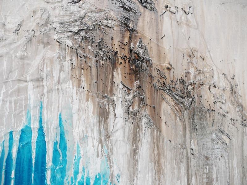 Teal Intent 75cm x 100cm Blue Abstract Painting (SOLD)
