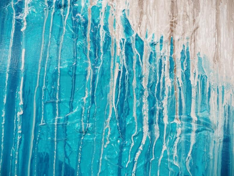 Teal Intent 75cm x 100cm Blue Abstract Painting (SOLD)