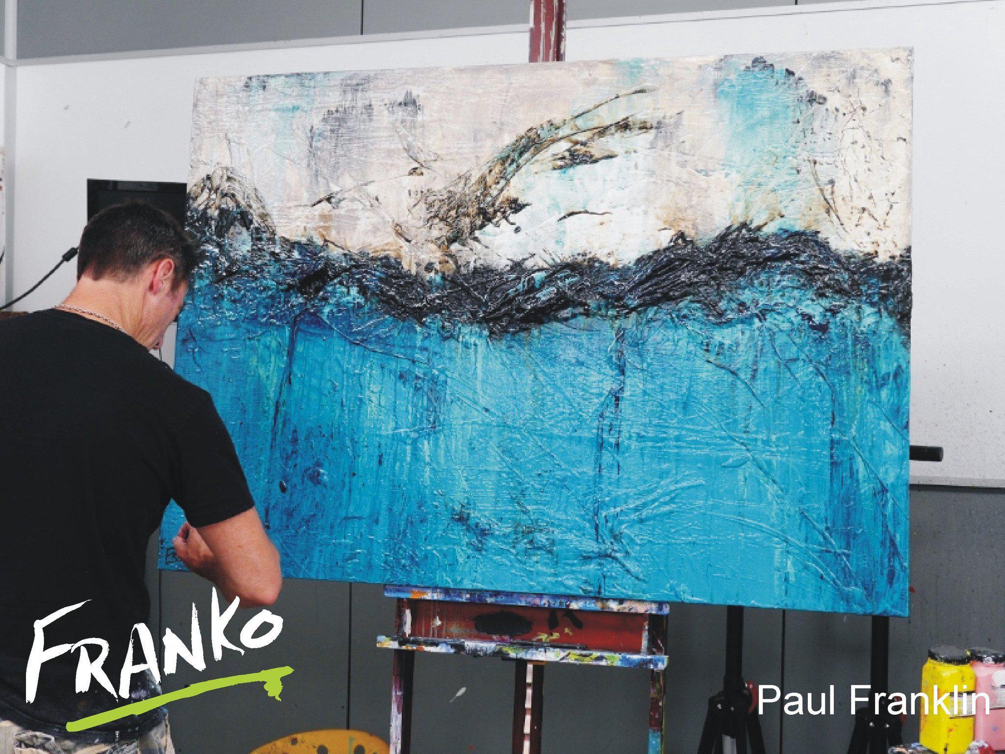 Teal Star 140cm x 100cm Teal Abstract Painting (SOLD)-abstract-[Franko_Artist]-[The_Block]-[Dream_Homes]-[ideas]- [Grand_Designs]-Franklin Art Studio