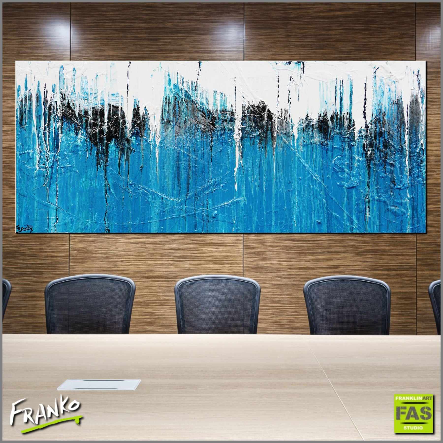 Teal and Ocean 200cm x 80cm Blue Black White Abstract Painting (SOLD)-Abstract-[Franko_Artist]-[Australian_artist]-[Gold_Coast]-[Brisbane]-[modern]-[contemporary]-[original]-[Large_artwork]-[The_Block]-[Dream_Homes]-[ideas]-[Grand_Designs]-[Art_Lover]-Franklin Art Studio