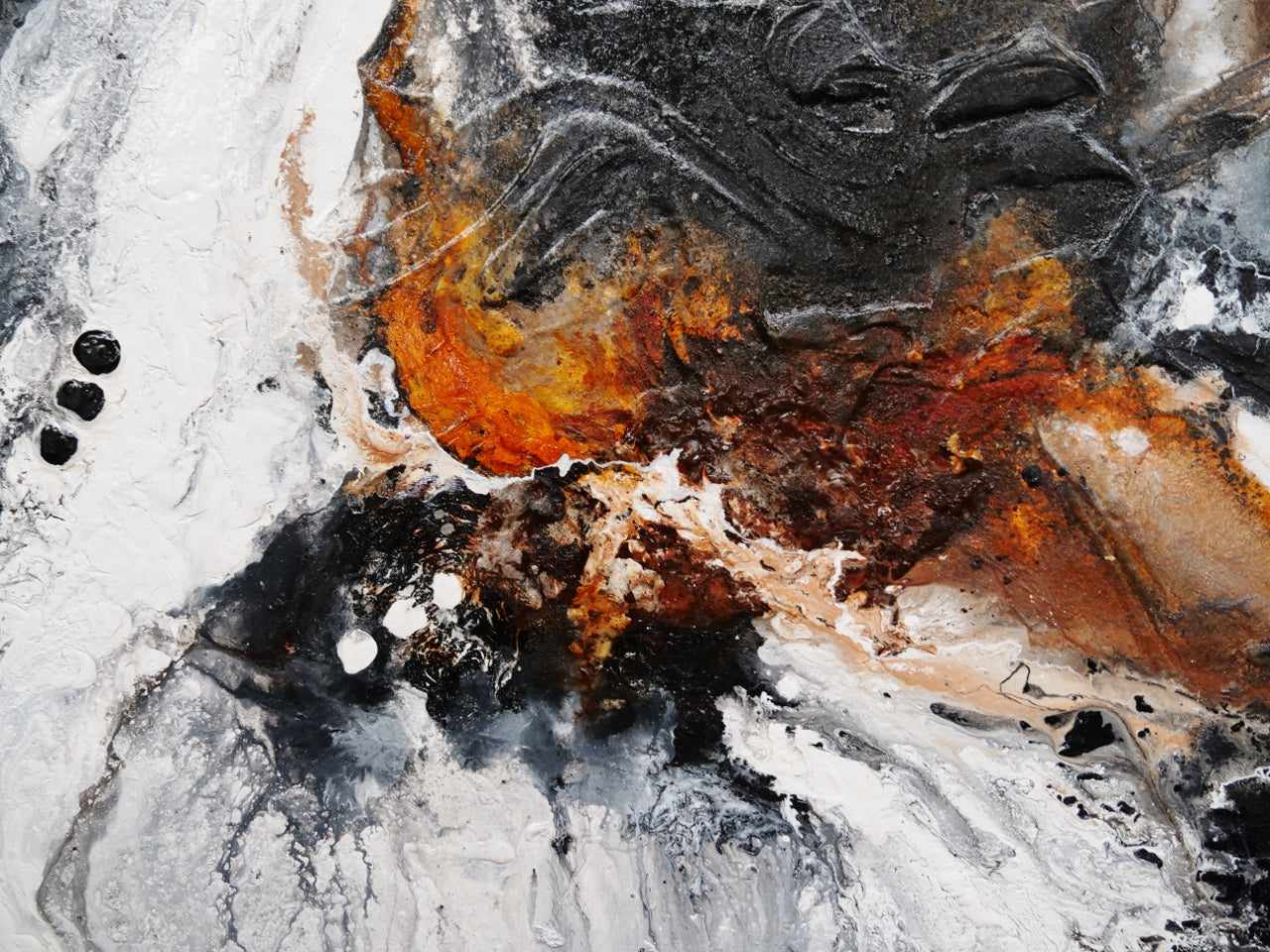 Techno Rush 190cm x 100cm Black Rust Textured Abstract Painting (SOLD)