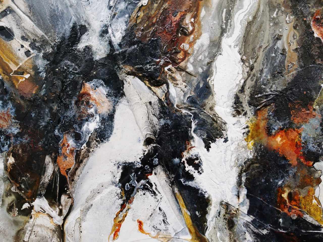 Tectonic Rush 200cm x 80cm Black Brown Textured Abstract Painting (SOLD)