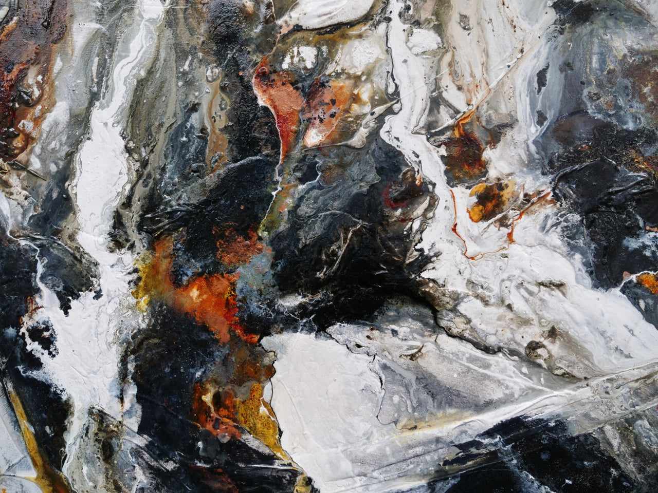 Tectonic Rush 200cm x 80cm Black Brown Textured Abstract Painting (SOLD)