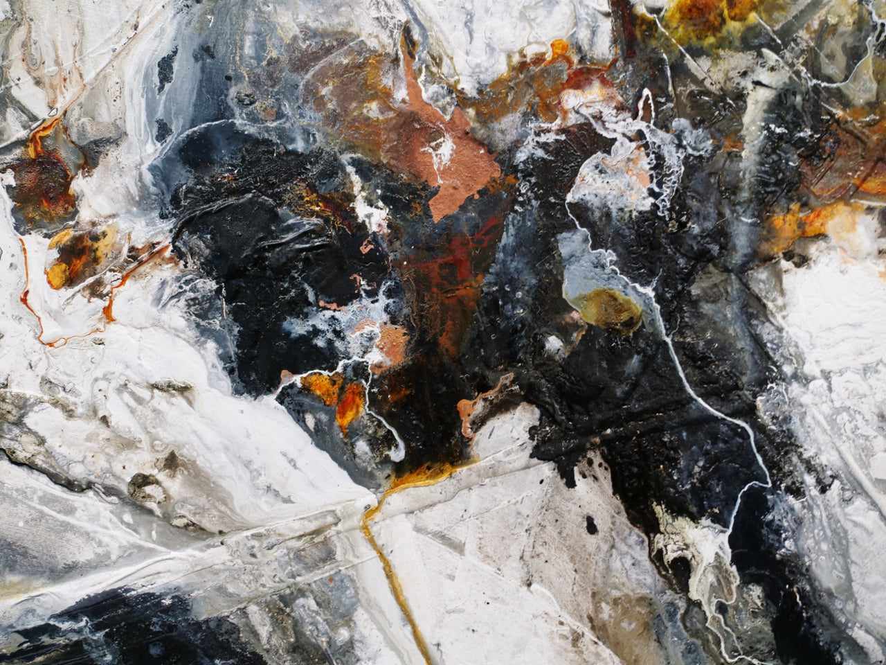 Tectonic Rush 200cm x 80cm Black Brown Textured Abstract Painting (SOLD)