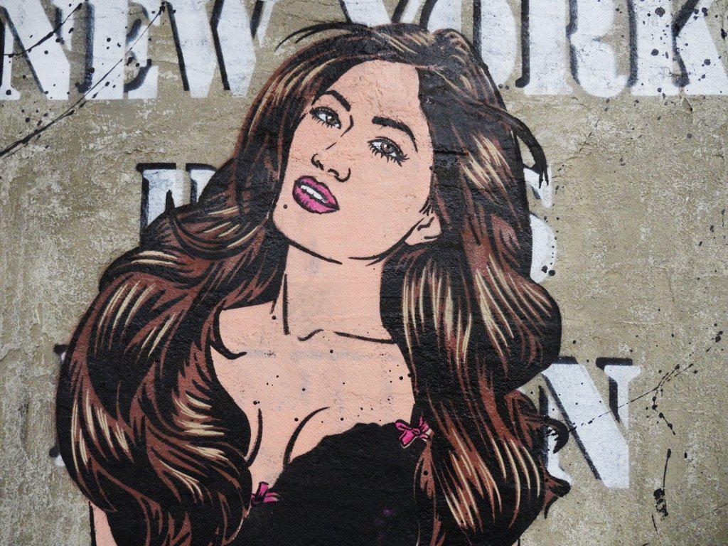 Teddy 160cm x 60cm Sexy Lingerie Concrete Pop Art Painting (SOLD)-urban pop-[Franko]-[Artist]-[Australia]-[Painting]-Franklin Art Studio