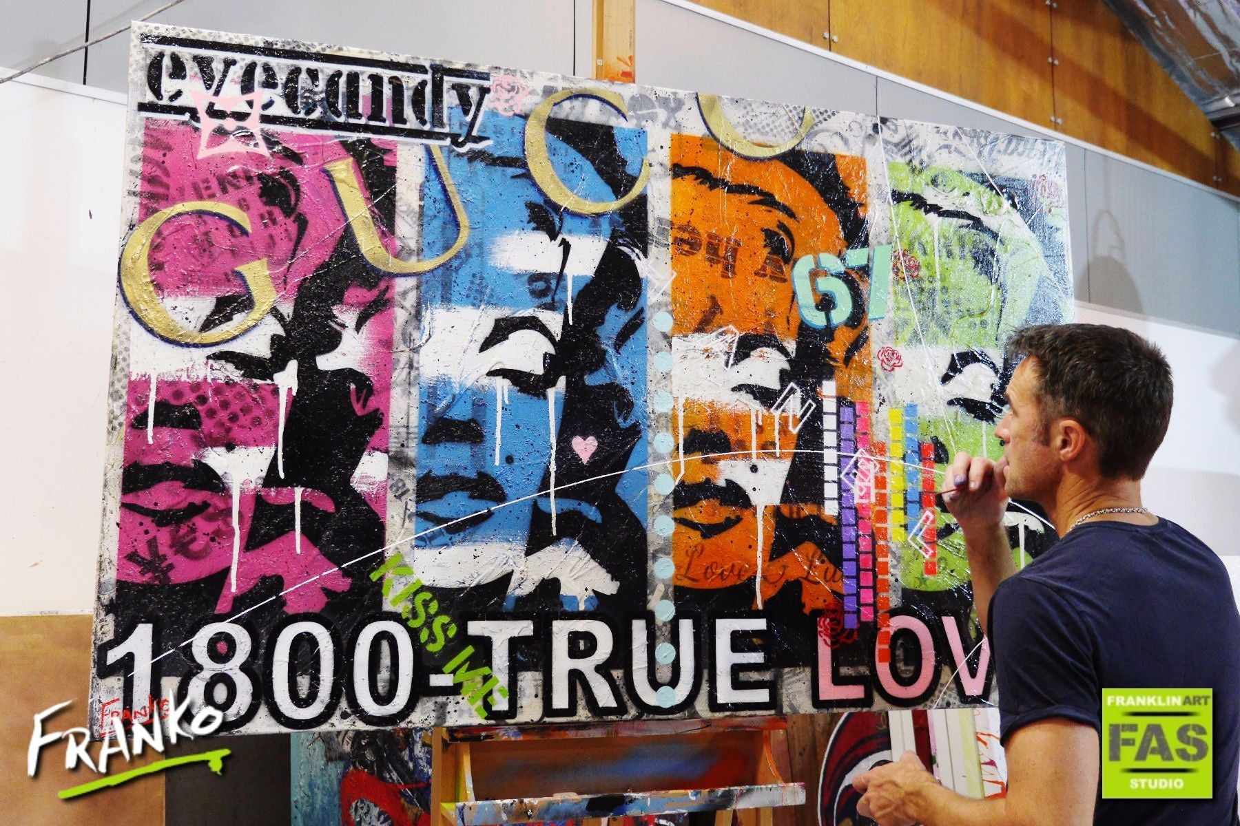 The 4th Face 160cm x 100cm Woman urban pop Painting (SOLD)-abstract realism-[Franko_Artist]-[The_Block]-[Dream_Homes]-[ideas]-[Grand_Designs]-[Art_Lover]-Franklin Art Studio