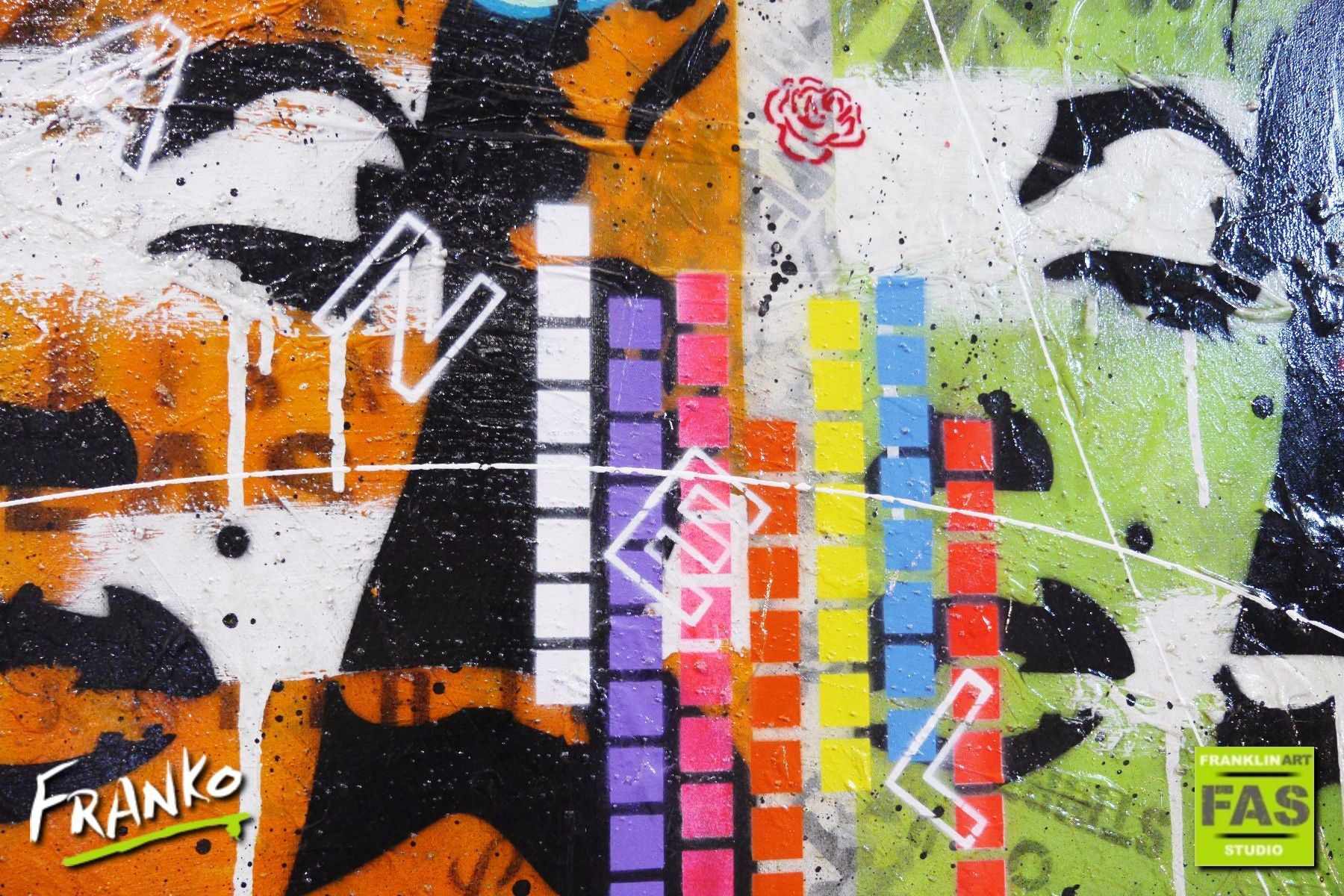 The 4th Face 160cm x 100cm Woman urban pop Painting (SOLD)-abstract realism-[Franko]-[Artist]-[Australia]-[Painting]-Franklin Art Studio