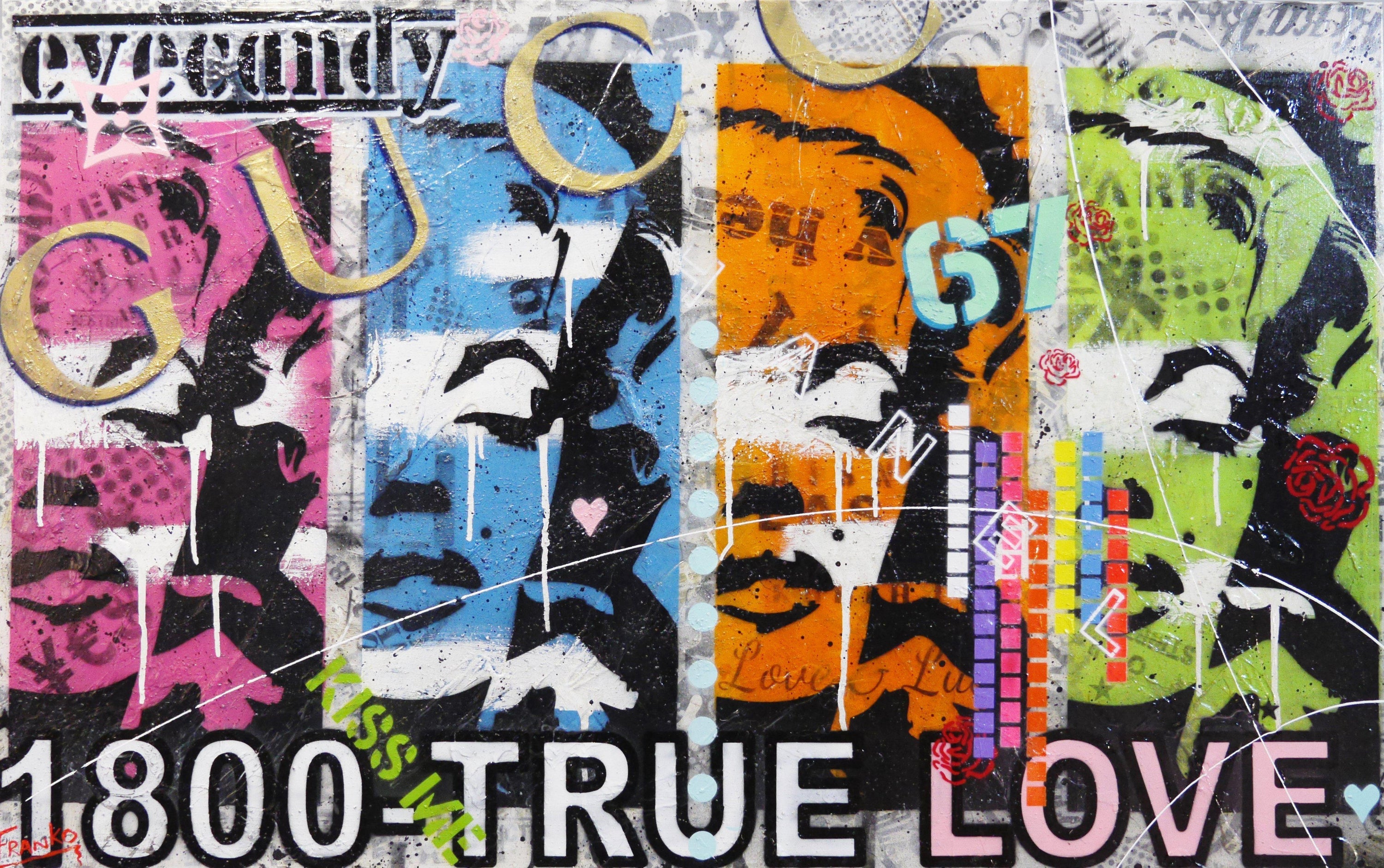 The 4th Face 160cm x 100cm Woman urban pop Painting (SOLD)-abstract realism-[Franko_Artist]-[Australian_artist]-[Gold_Coast]-[Brisbane]-[modern]-[contemporary]-[original]-[Large_artwork]-Franklin Art Studio