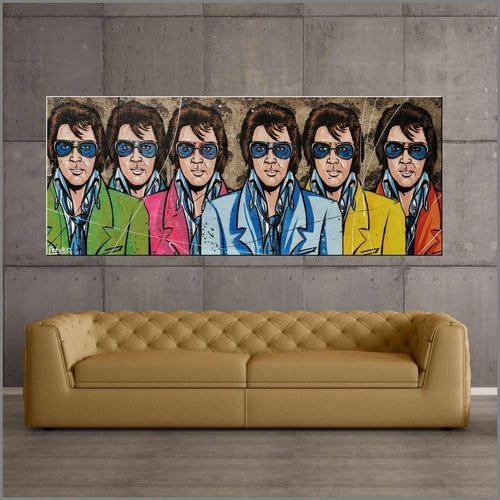 The 6 Faces of Elvis 200cm x 80cm Elvis Presley Industrial Concrete Urban Pop Painting (SOLD)-Urban Pop Art-[Franko_Artist]-[Australian_artist]-[Gold_Coast]-[Brisbane]-[modern]-[contemporary]-[original]-[Large_artwork]-[The_Block]-[Dream_Homes]-[ideas]-[Grand_Designs]-[Art_Lover]-Franklin Art Studio