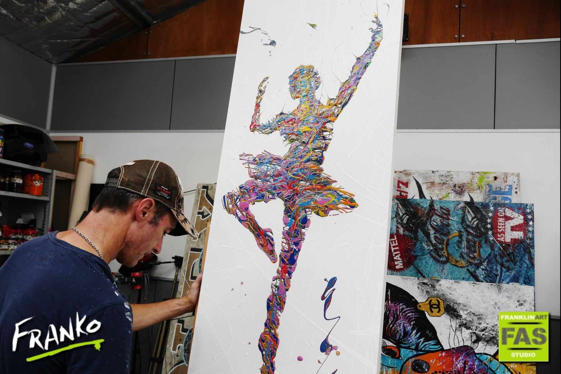 The Ballet 160cm x 60cm Ballerina Pop Art Painting (SOLD)-urban pop-[Franko_Artist]-[The_Block]-[Dream_Homes]-[ideas]-[Grand_Designs]-[Art_Lover]-Franklin Art Studio